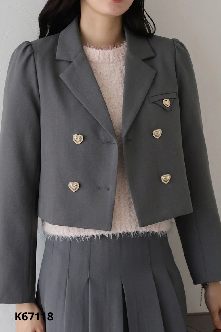 Áo vest ghi dáng ngắn
