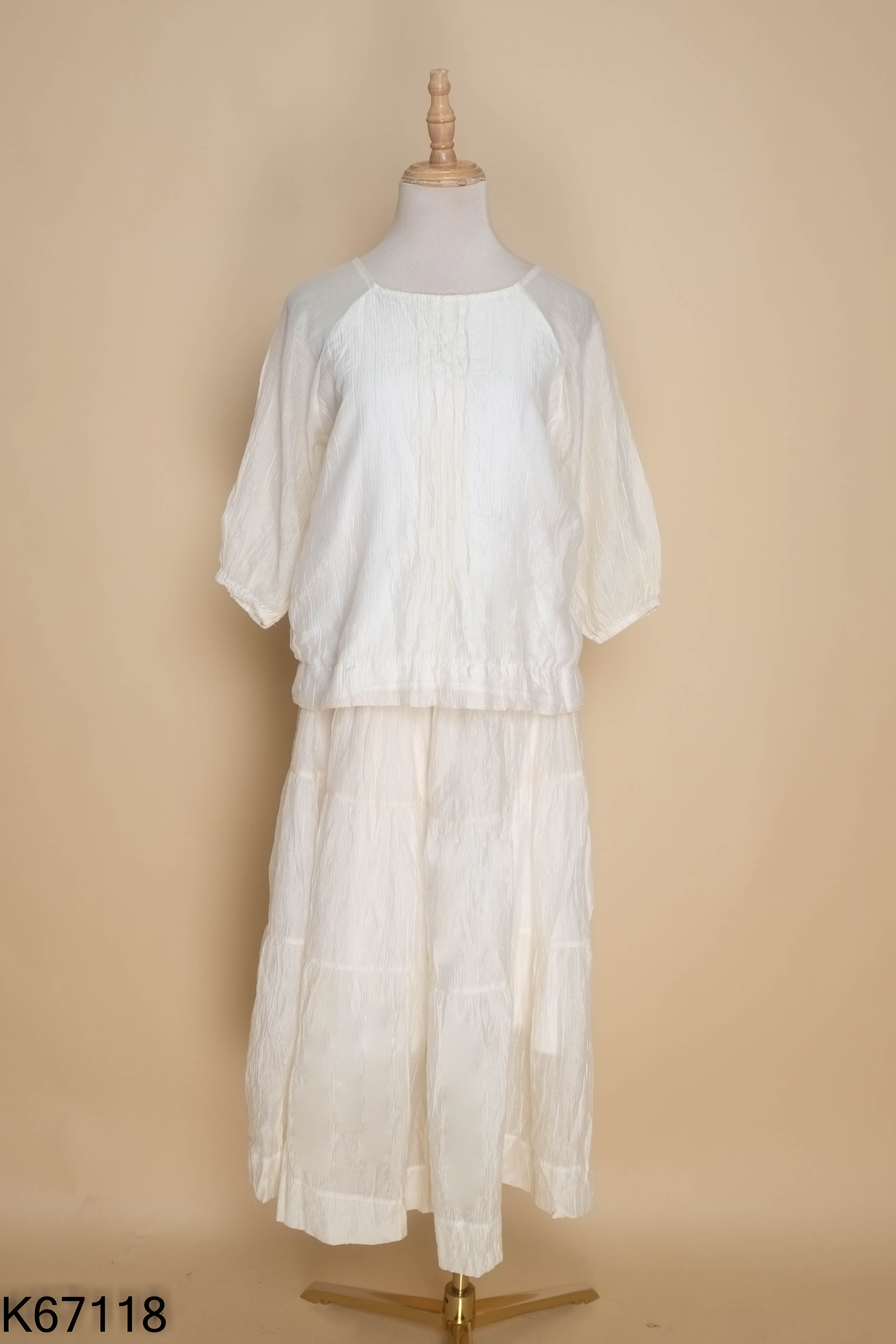 SET áo kem babydoll + chân váy dài