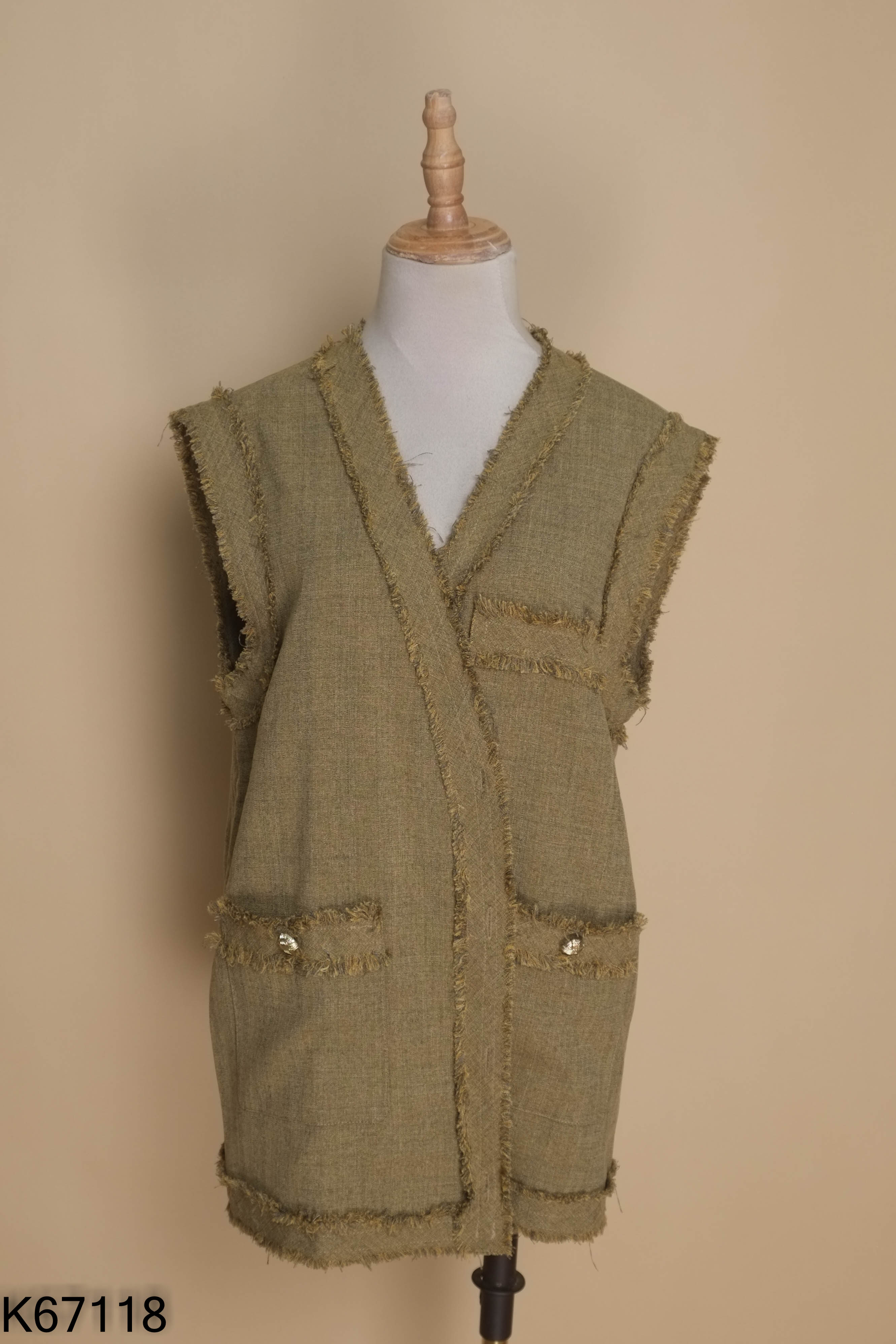 Áo blazers nâu cộc tay