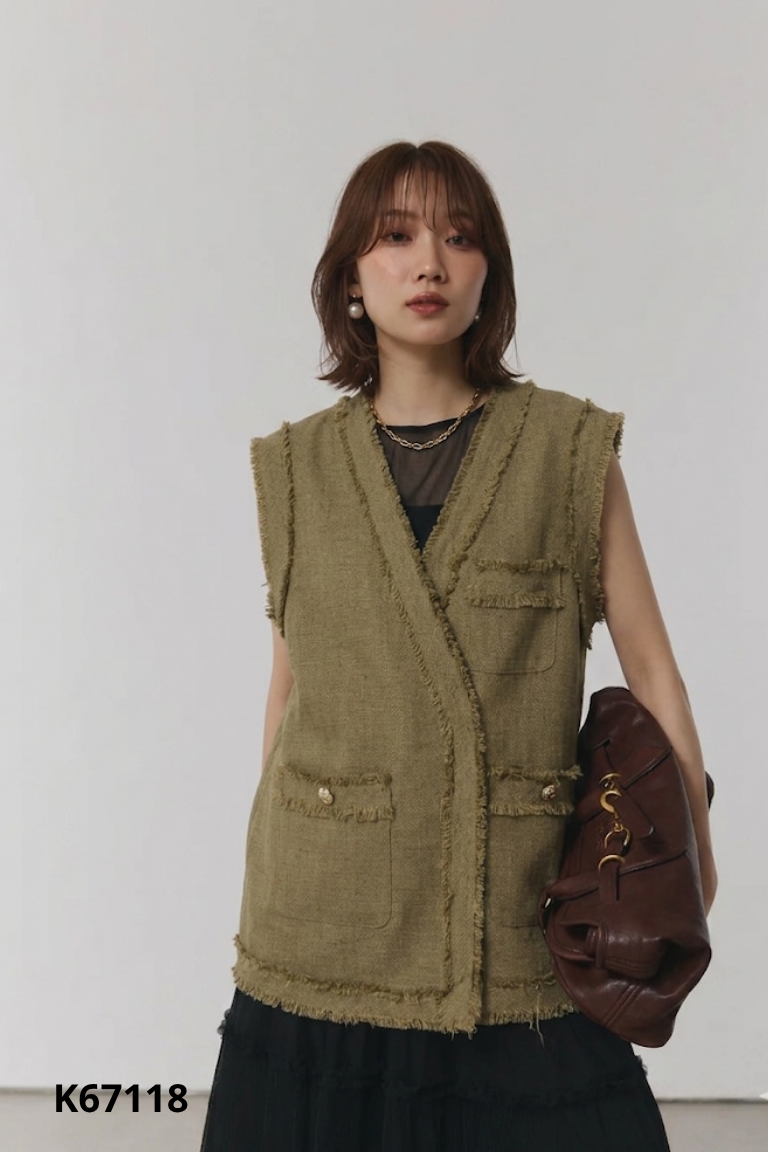 Áo blazers nâu cộc tay