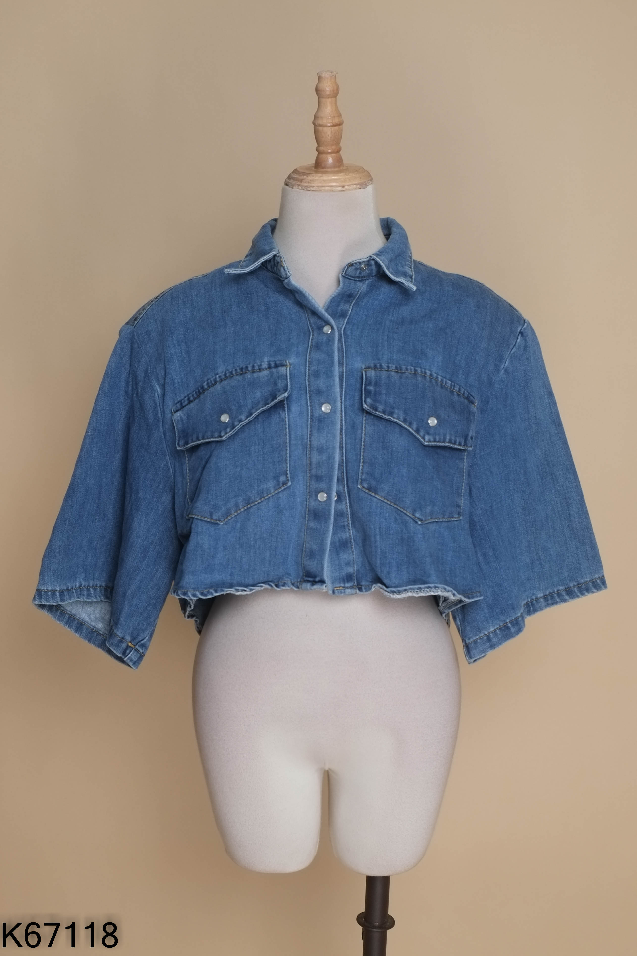 Áo khoác jeans xanh NANA CHIC ngắn