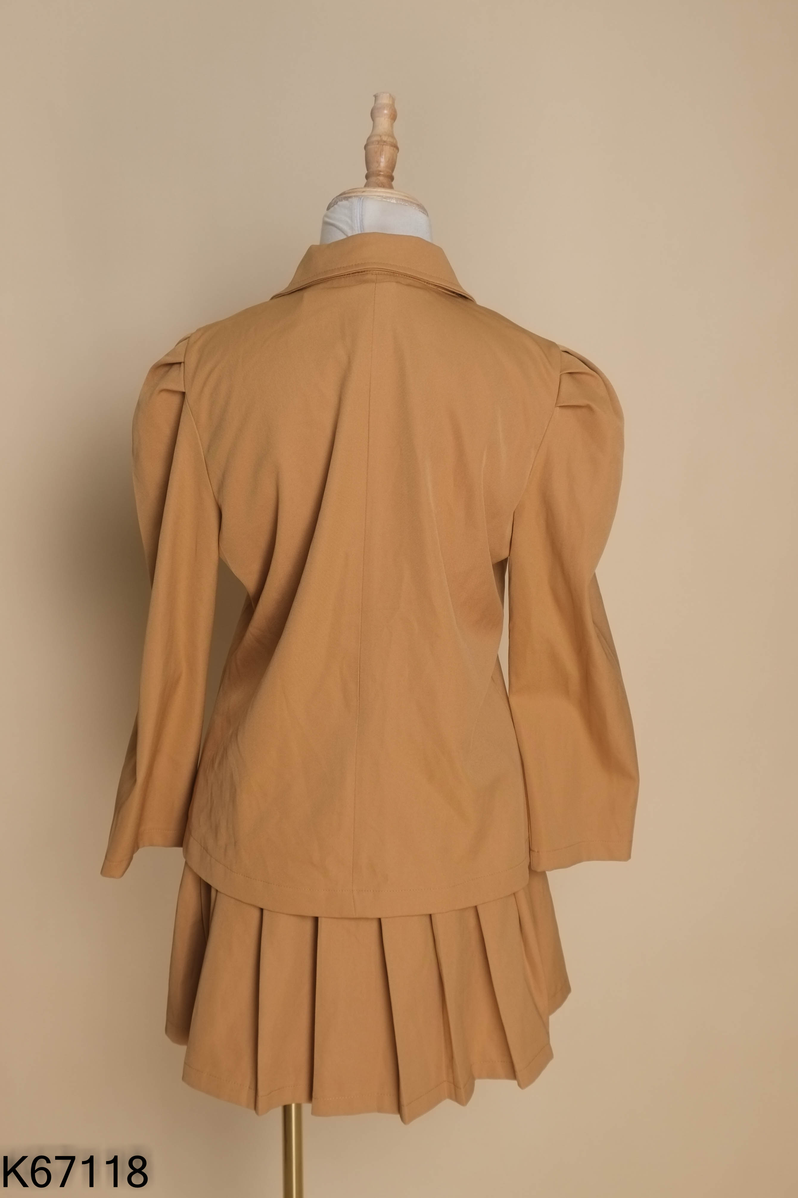 Set Áo blazer nâu trơn + Chân váy
