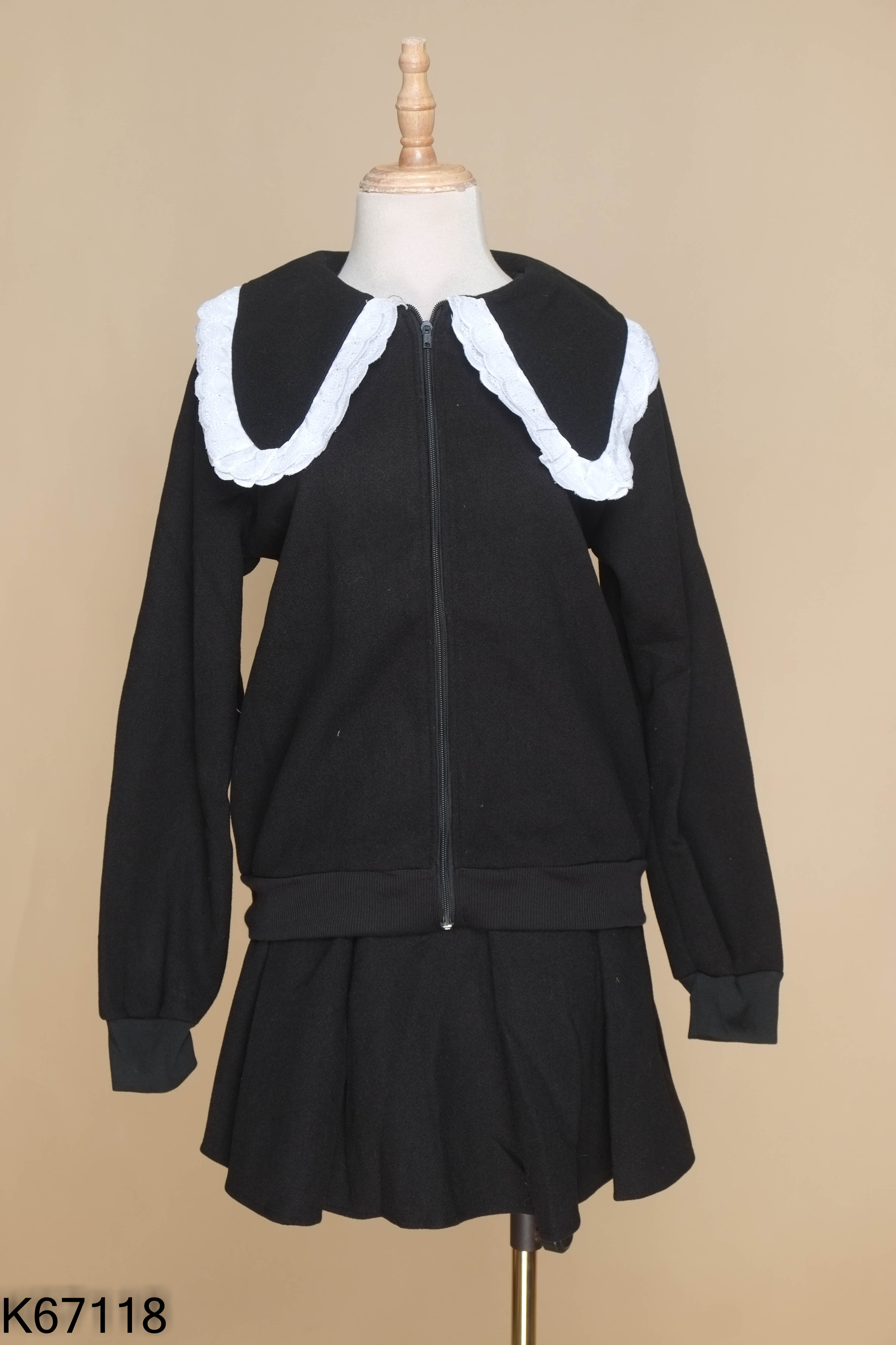 NEWTAG ZARA set dạ đen+váy