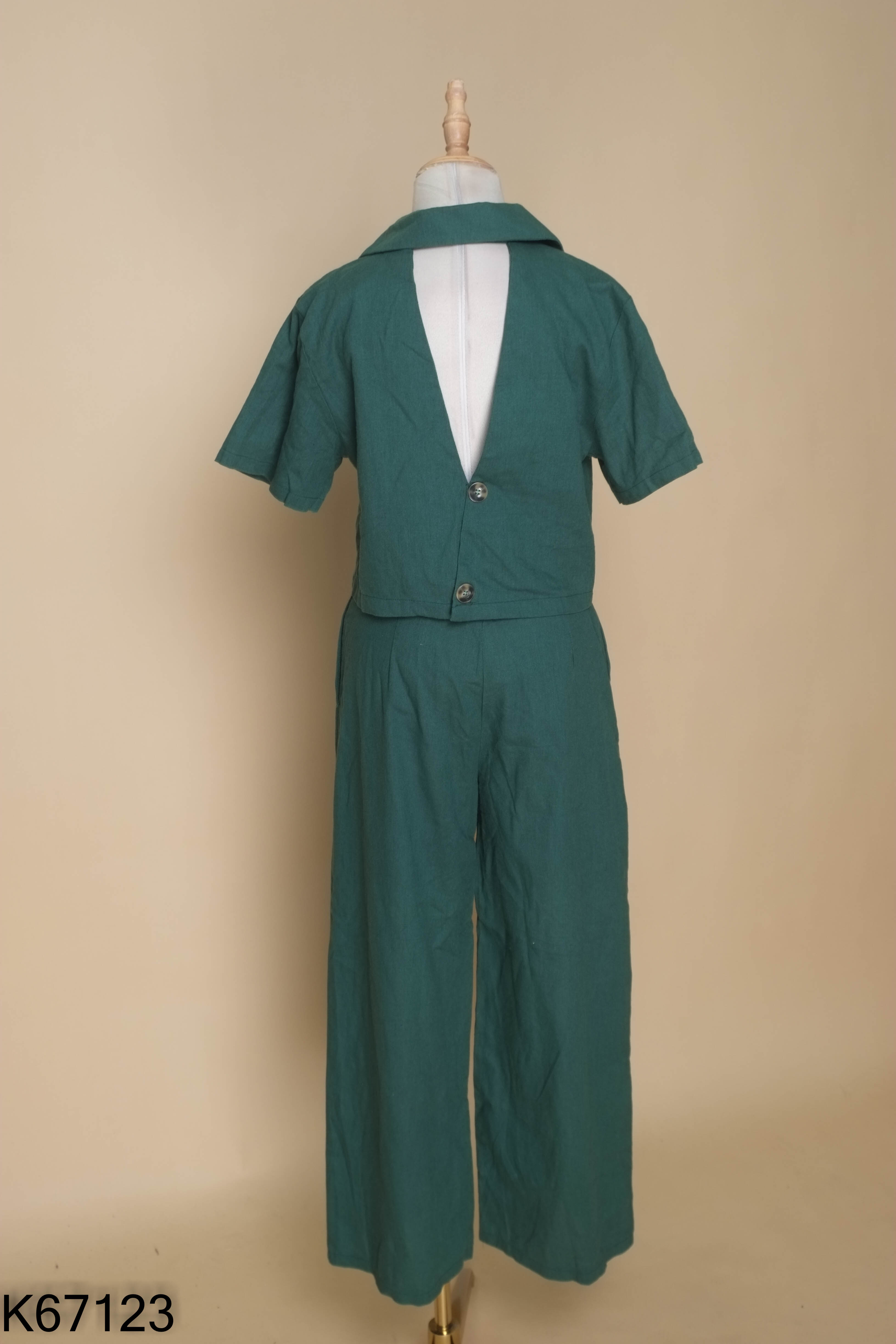 Set Áo blazer xanh ngắn T'ACHI + Quần dài