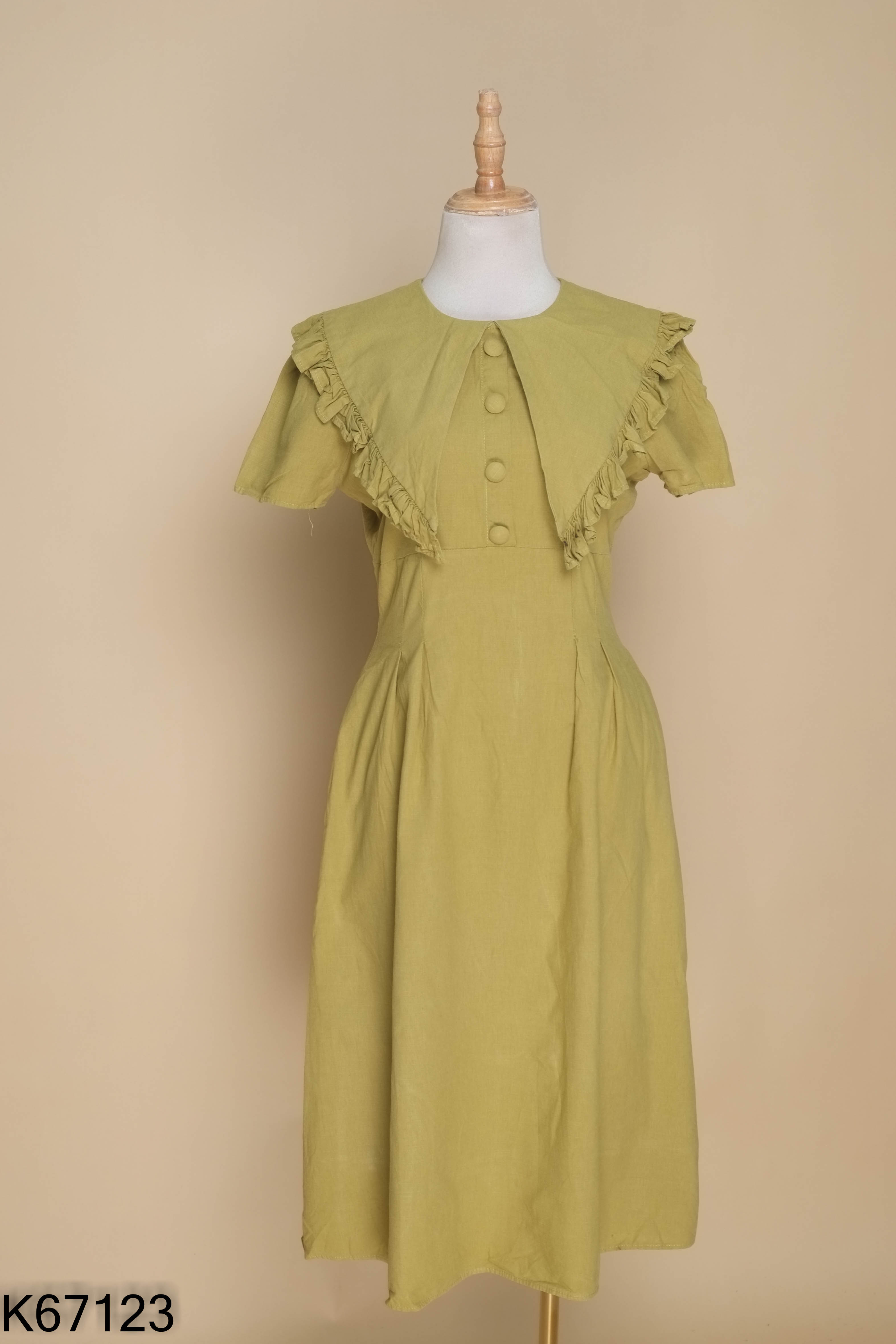 Váy xanh MẨU BOUTIQUE nhún cổ