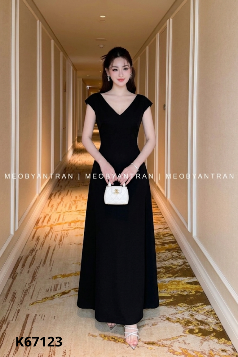 NEWTAG Váy đen MYDU sát nách trơn dài
