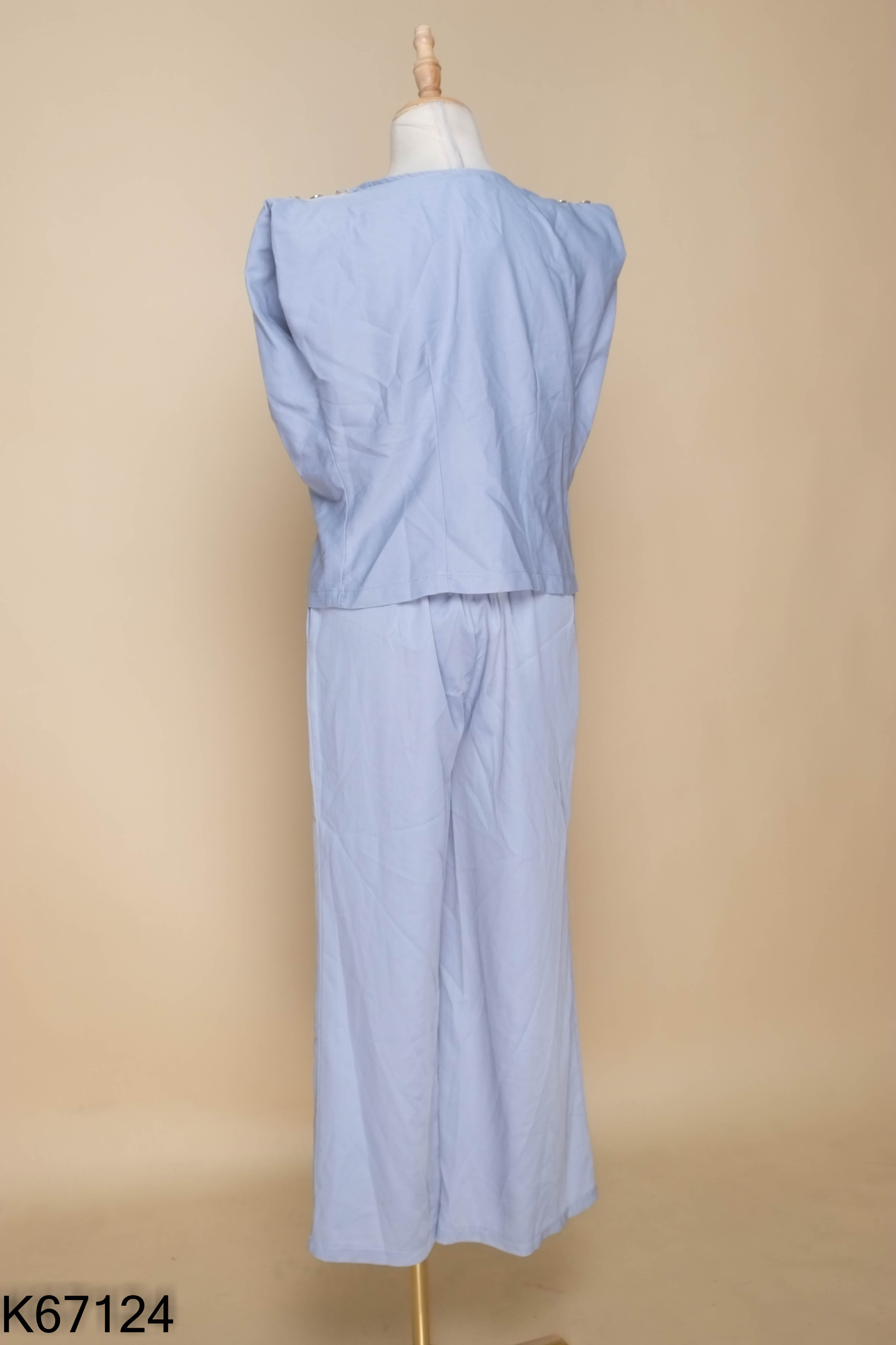 Set Áo xanh cổ V + quần dài