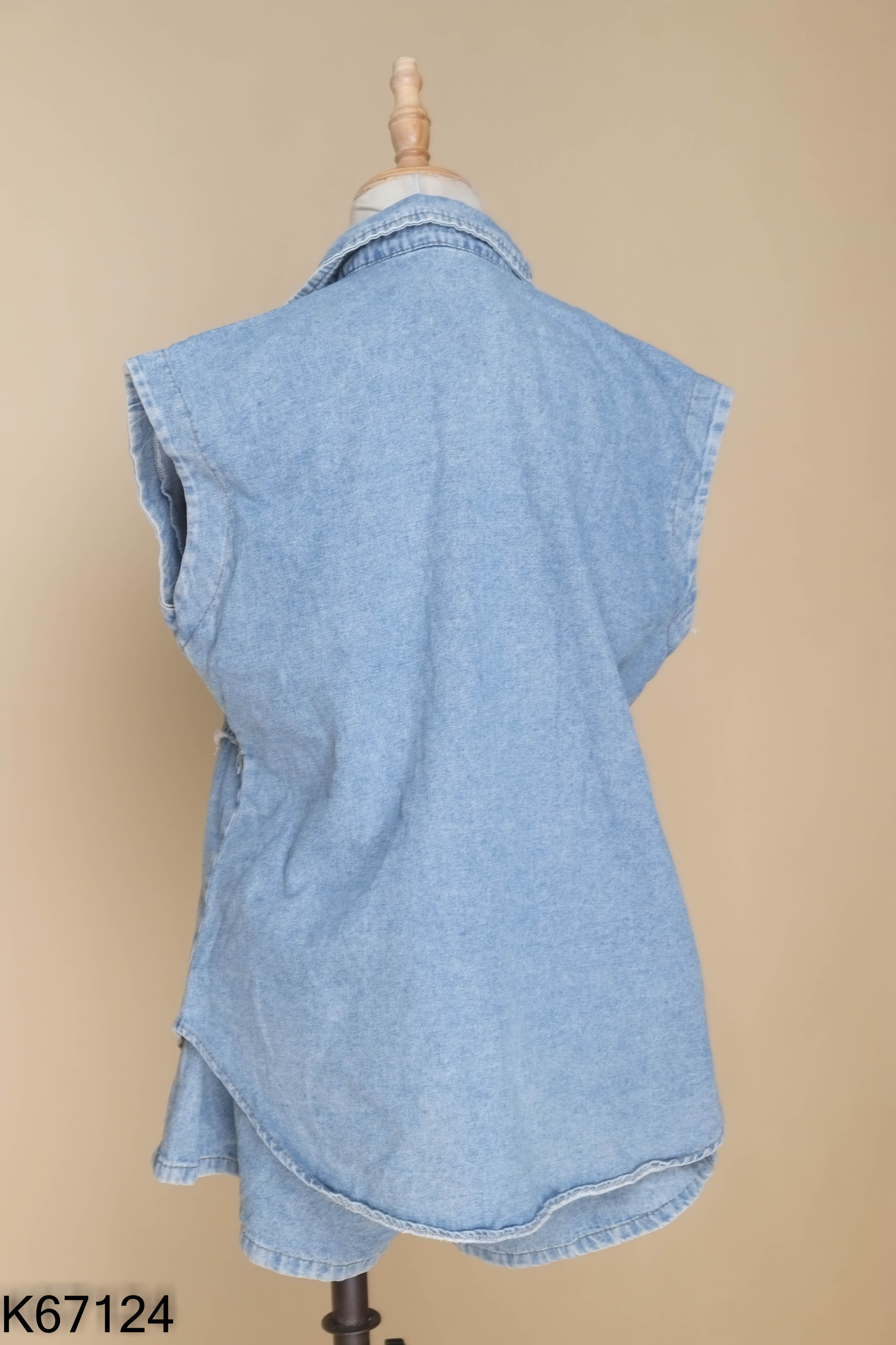 Set Áo sát nách jeans xanh + quần shorts