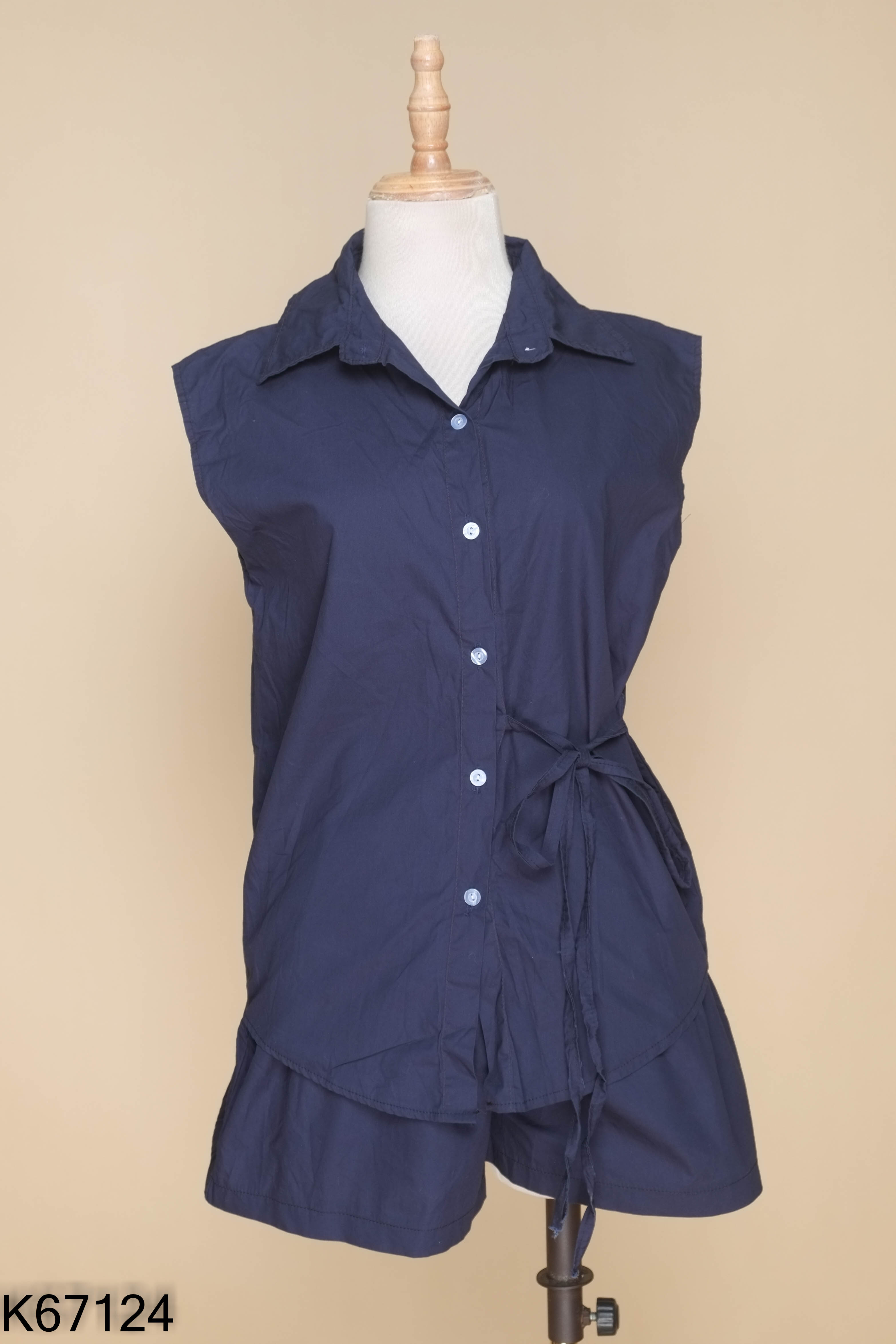 Set Áo sát nách xanh than + quần shorts
