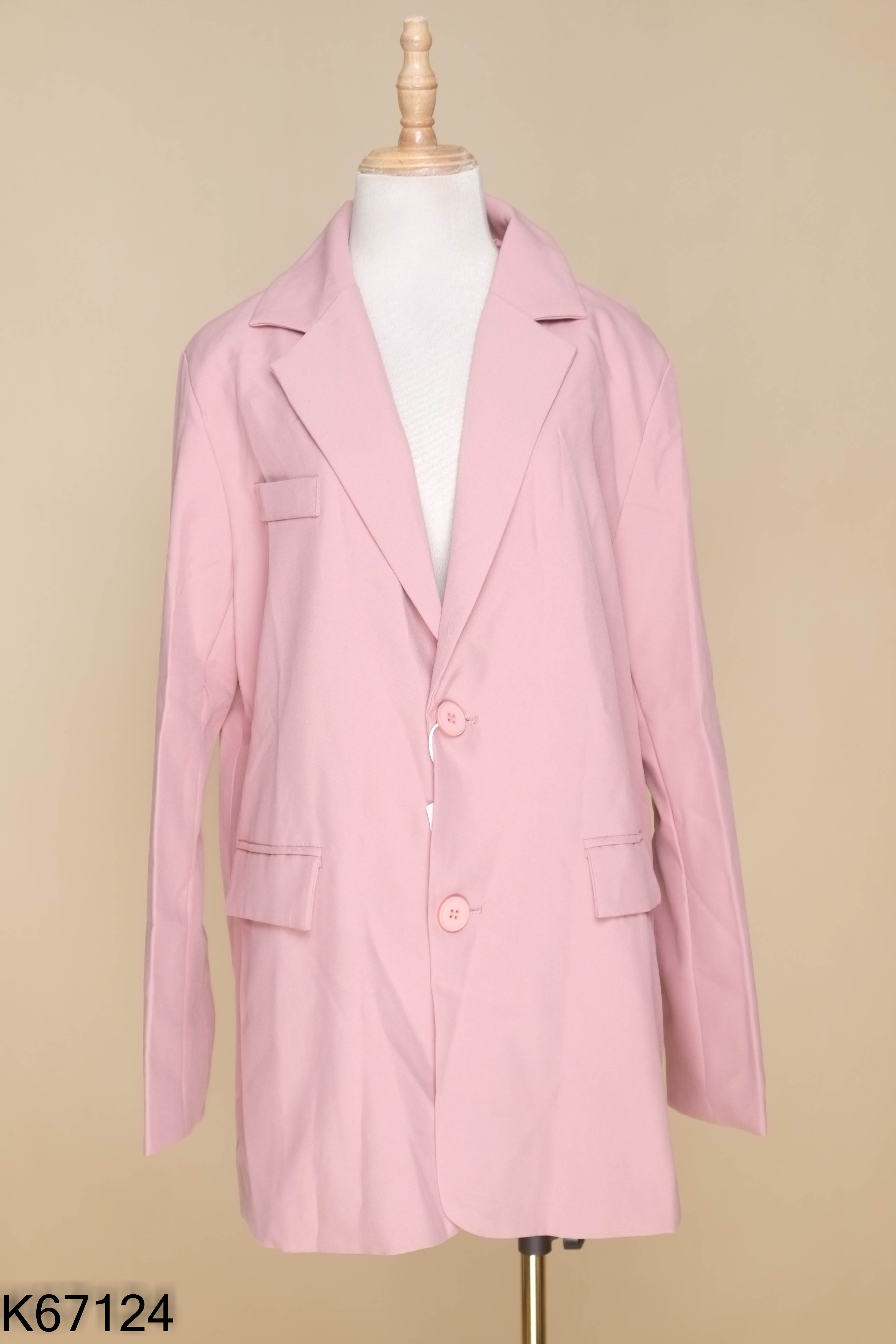 NEWTAG Áo blazer hồng trơn