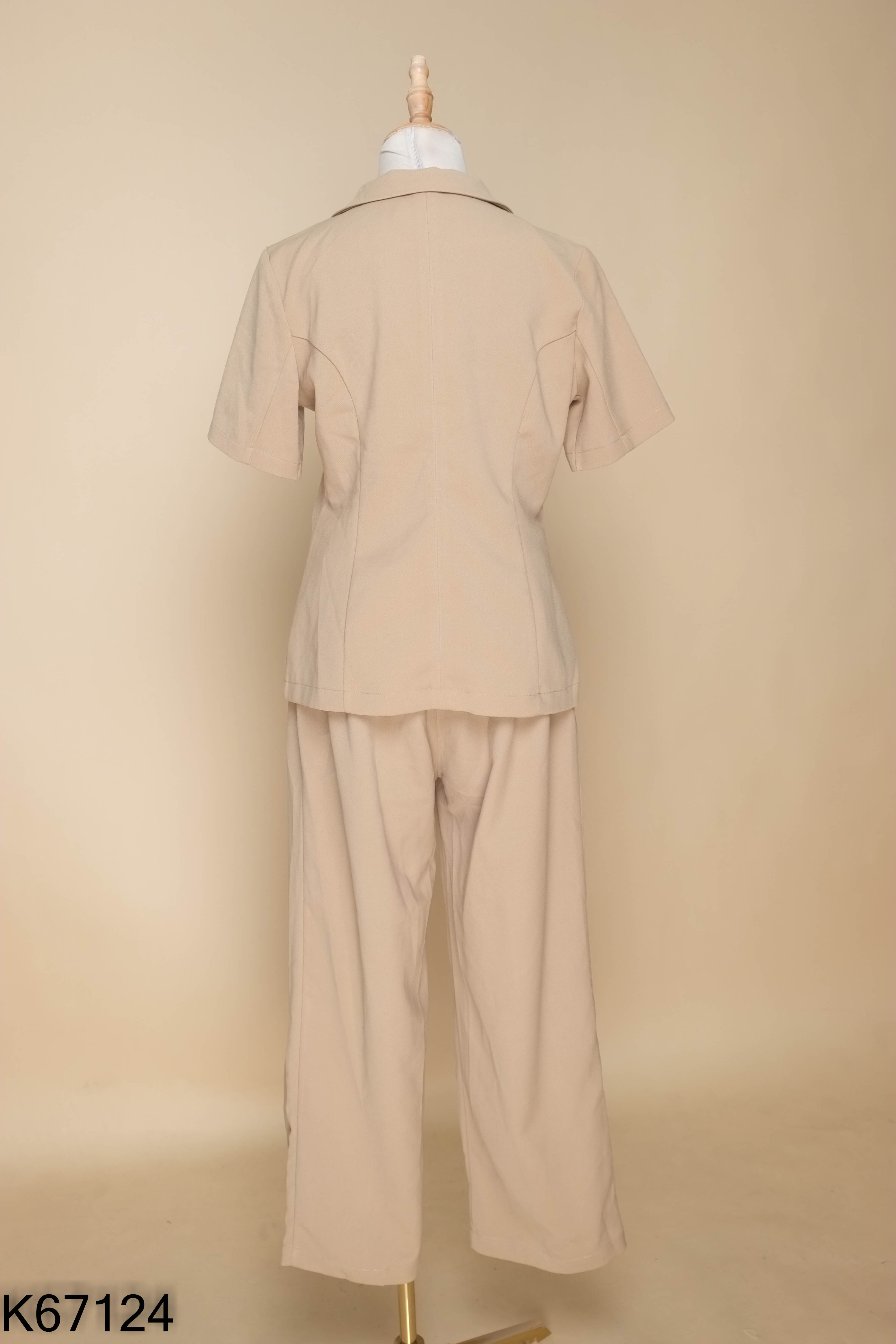 Set Áo blazer be ngắn tay + quần dài