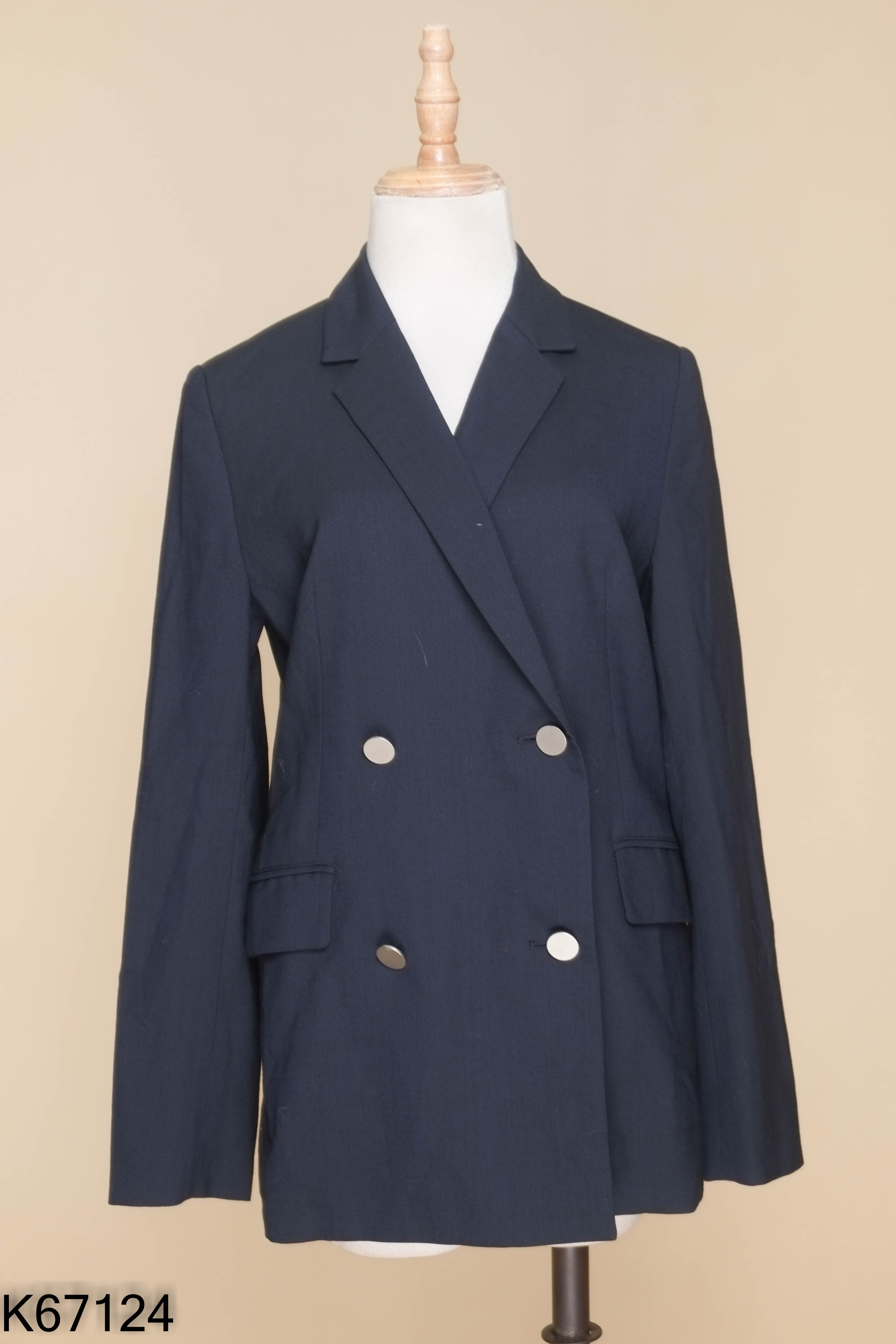 Áo blazer xanh đen cúc bạc