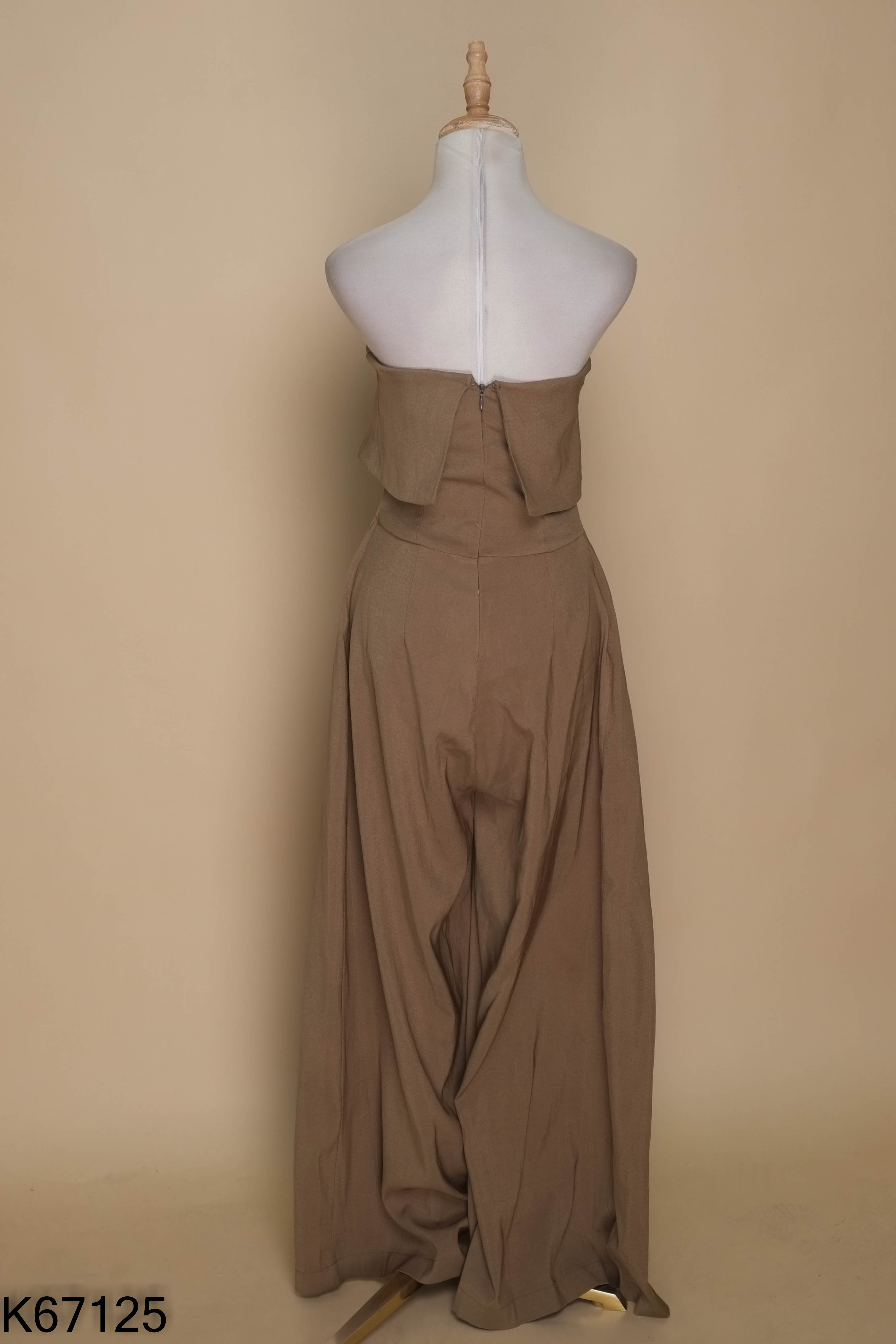 Jumpsuit cúp ngực xanh trơn