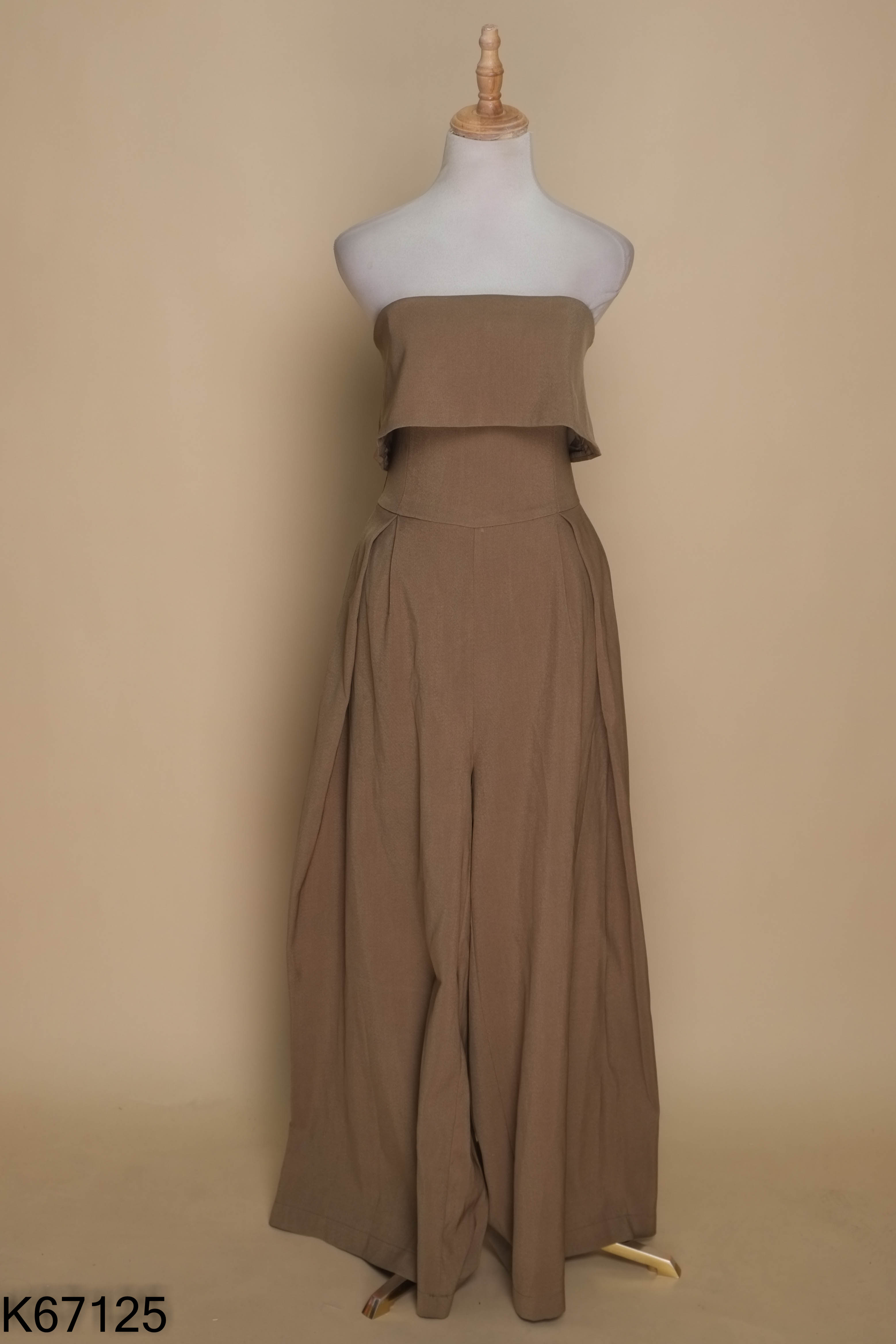 Jumpsuit cúp ngực xanh trơn
