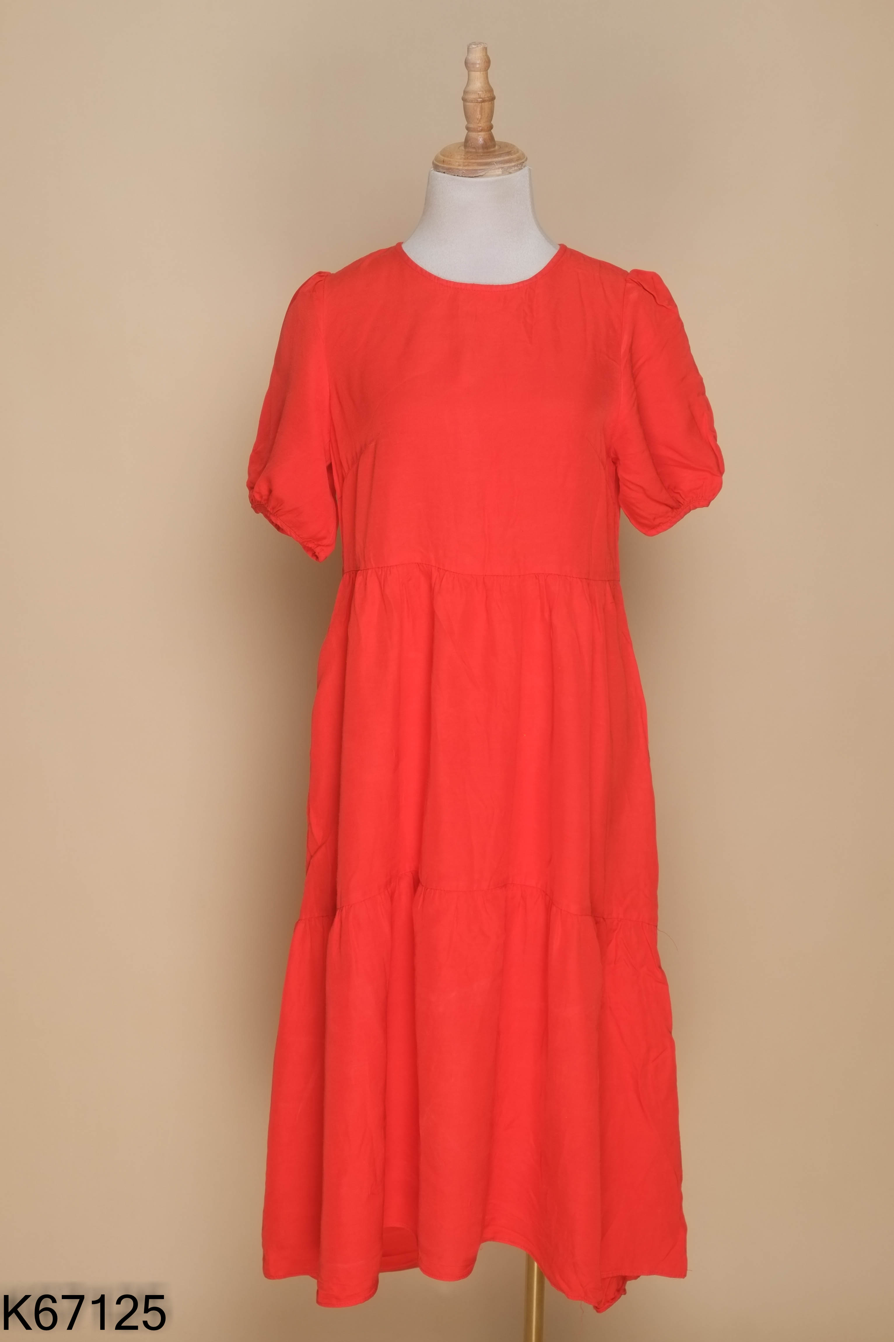 Váy đỏ trơn babydoll