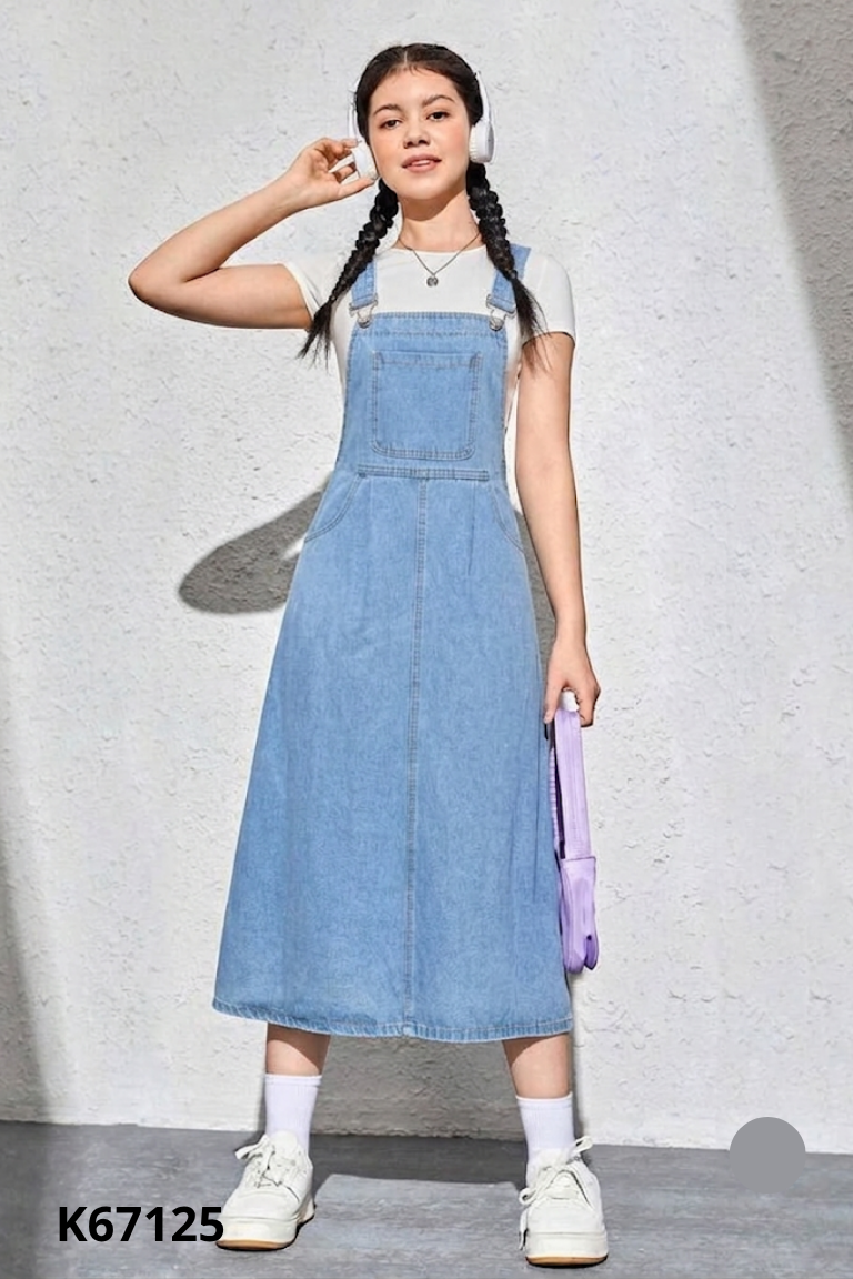 Jumpsuit yếm jeans xanh