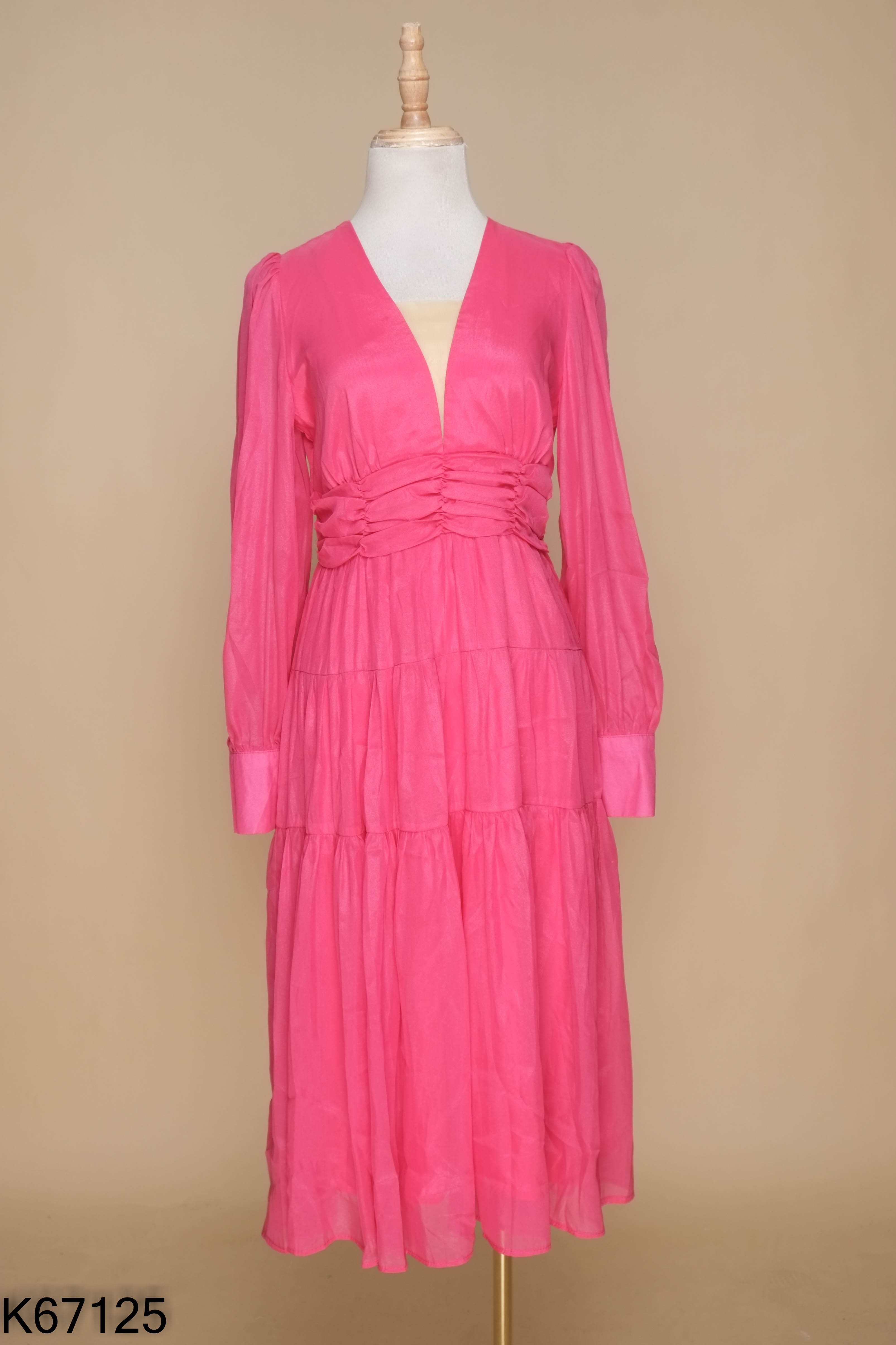 Váy voan hồng ánh babydoll
