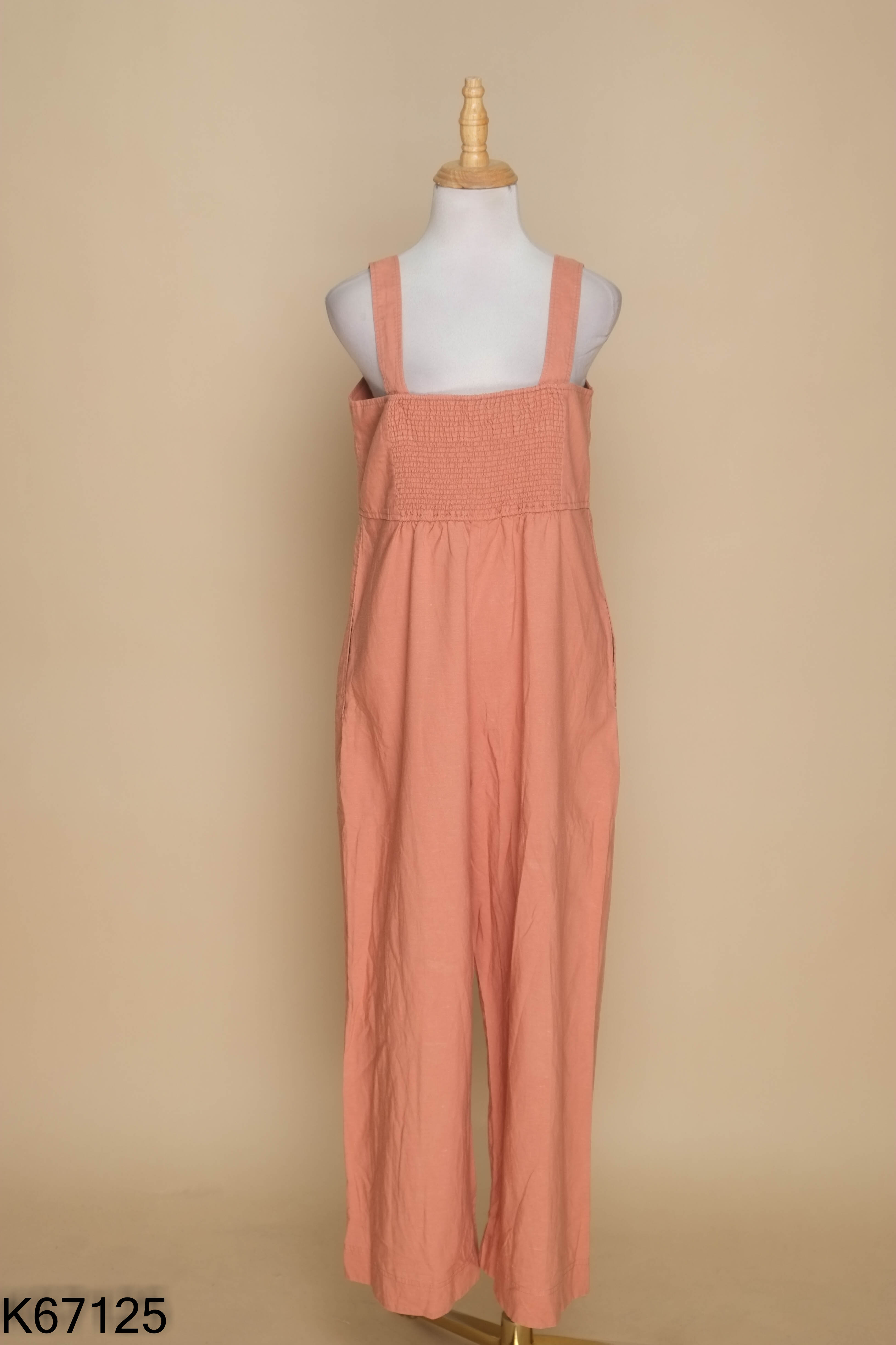 Jumpsuits UNIQLO linen cam nâu