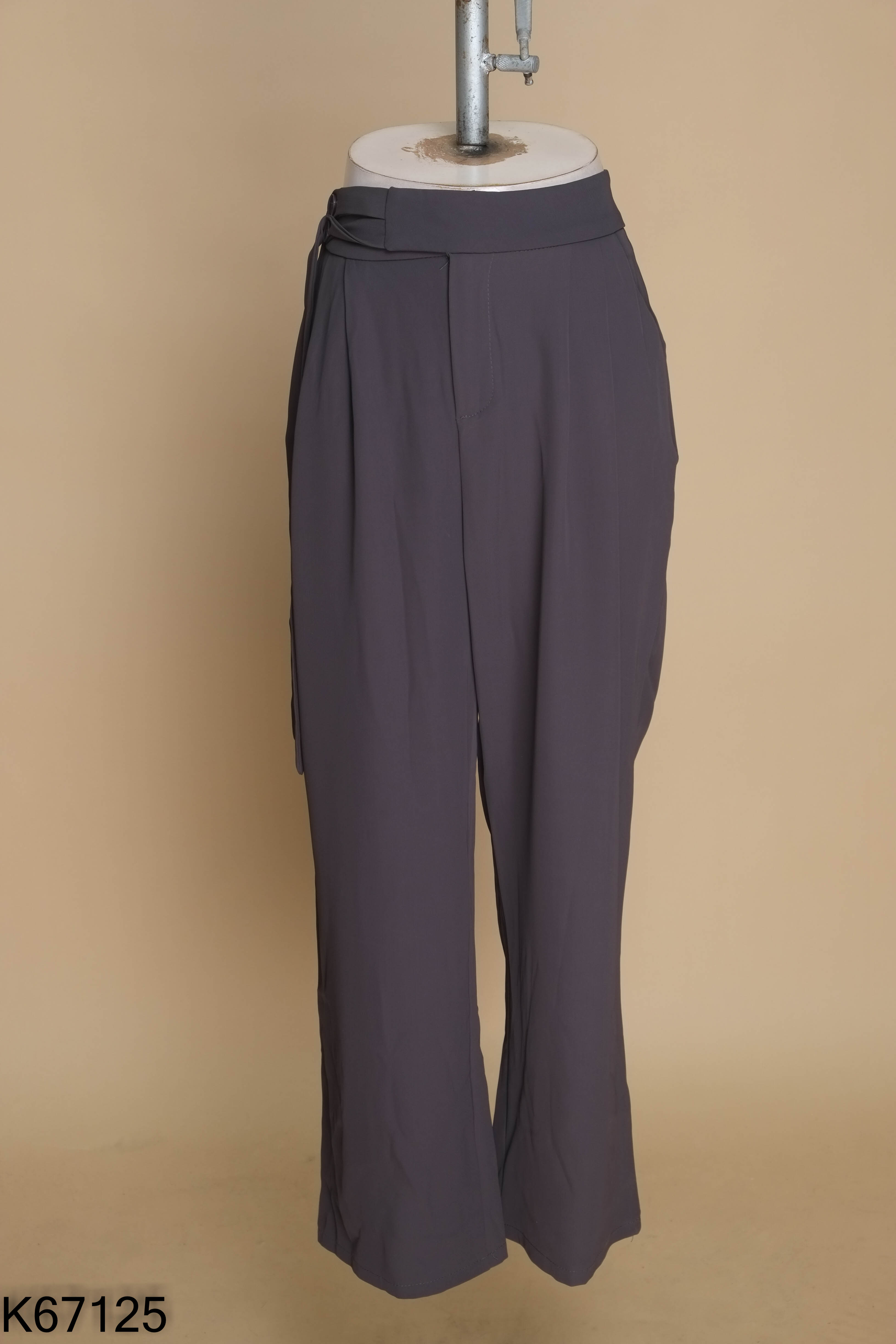 Quần culottes vải xám