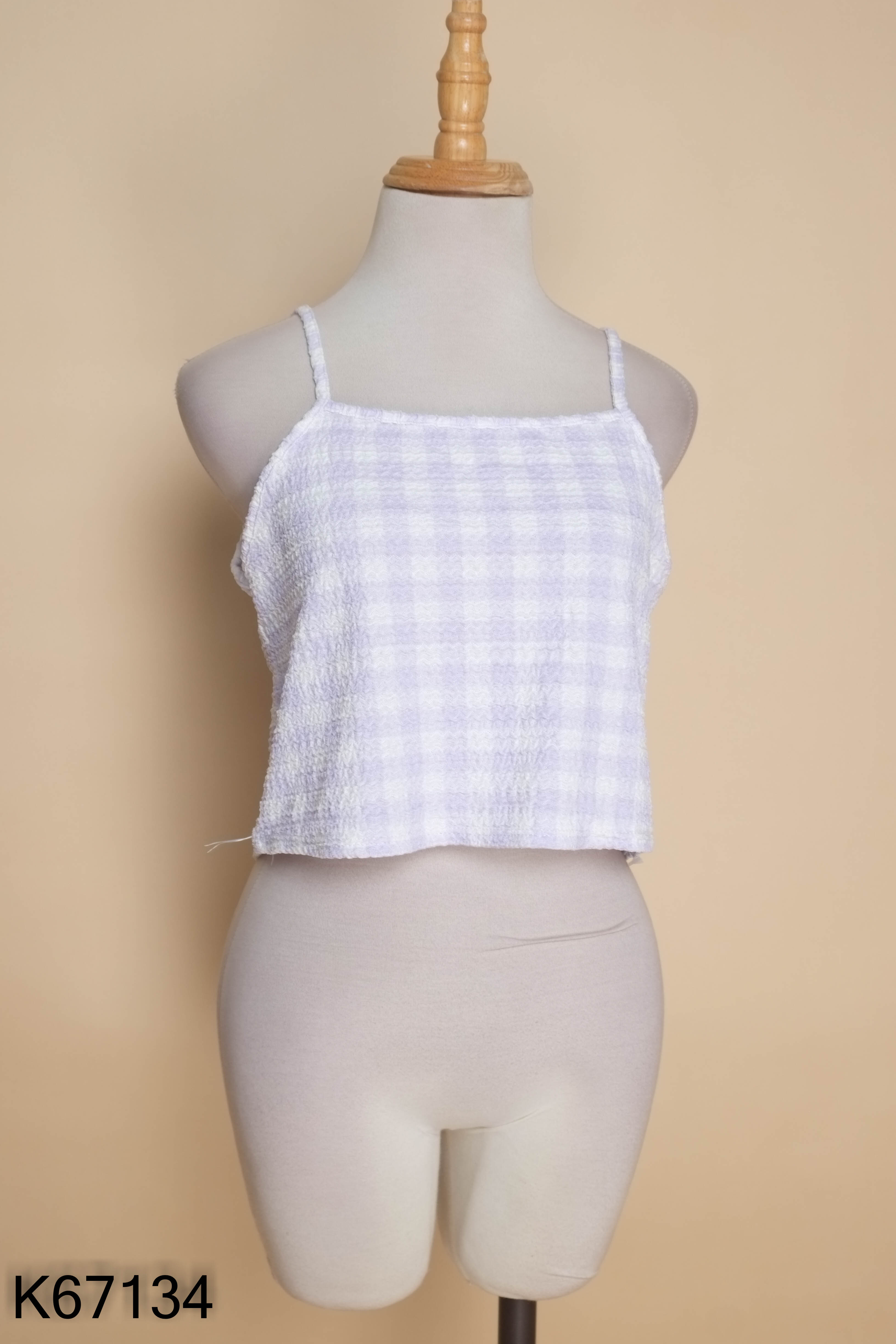 SET áo 2 dây+ cardigan tím kẻ caro