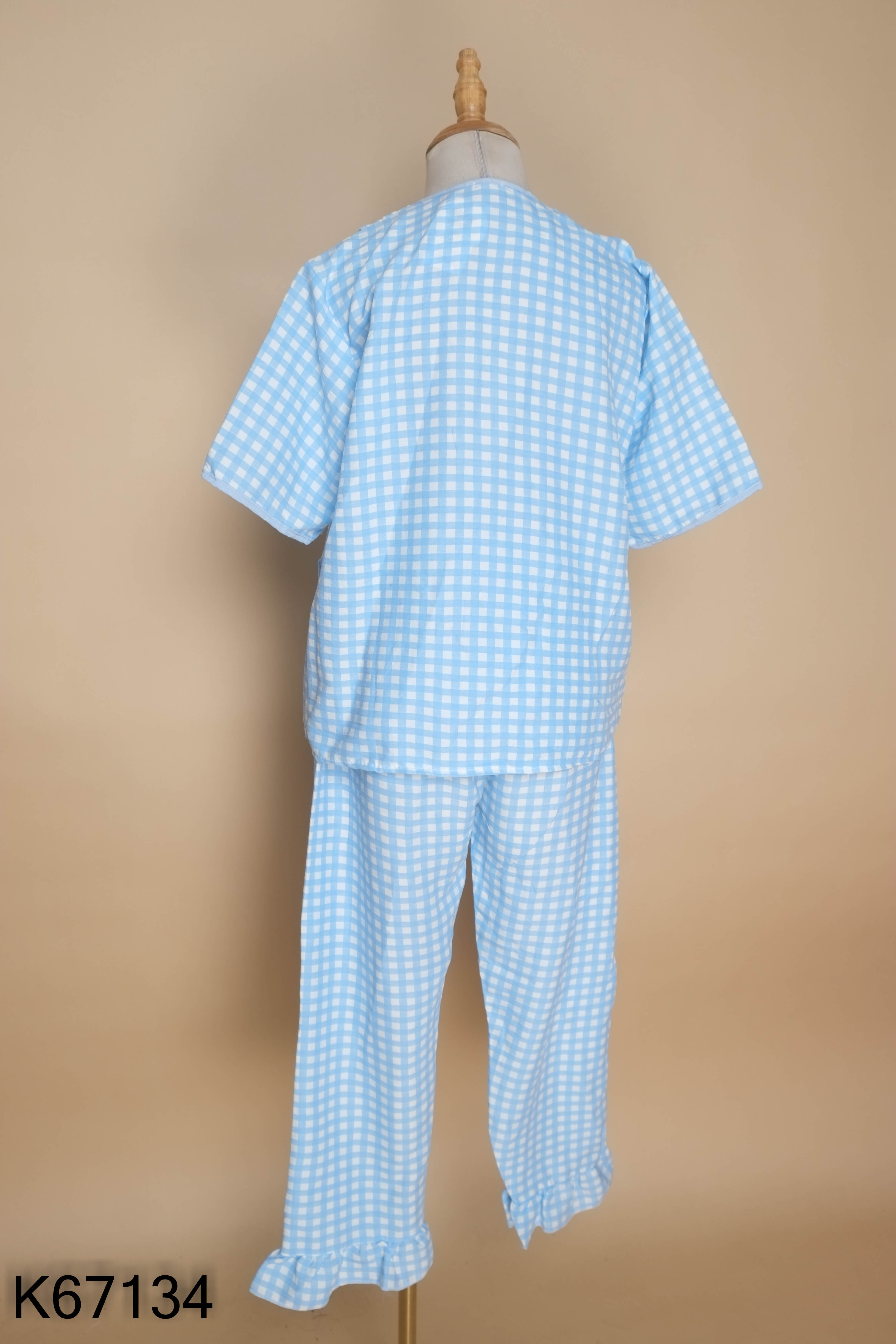 SET áo ngủ xanh kẻ+ quần dài