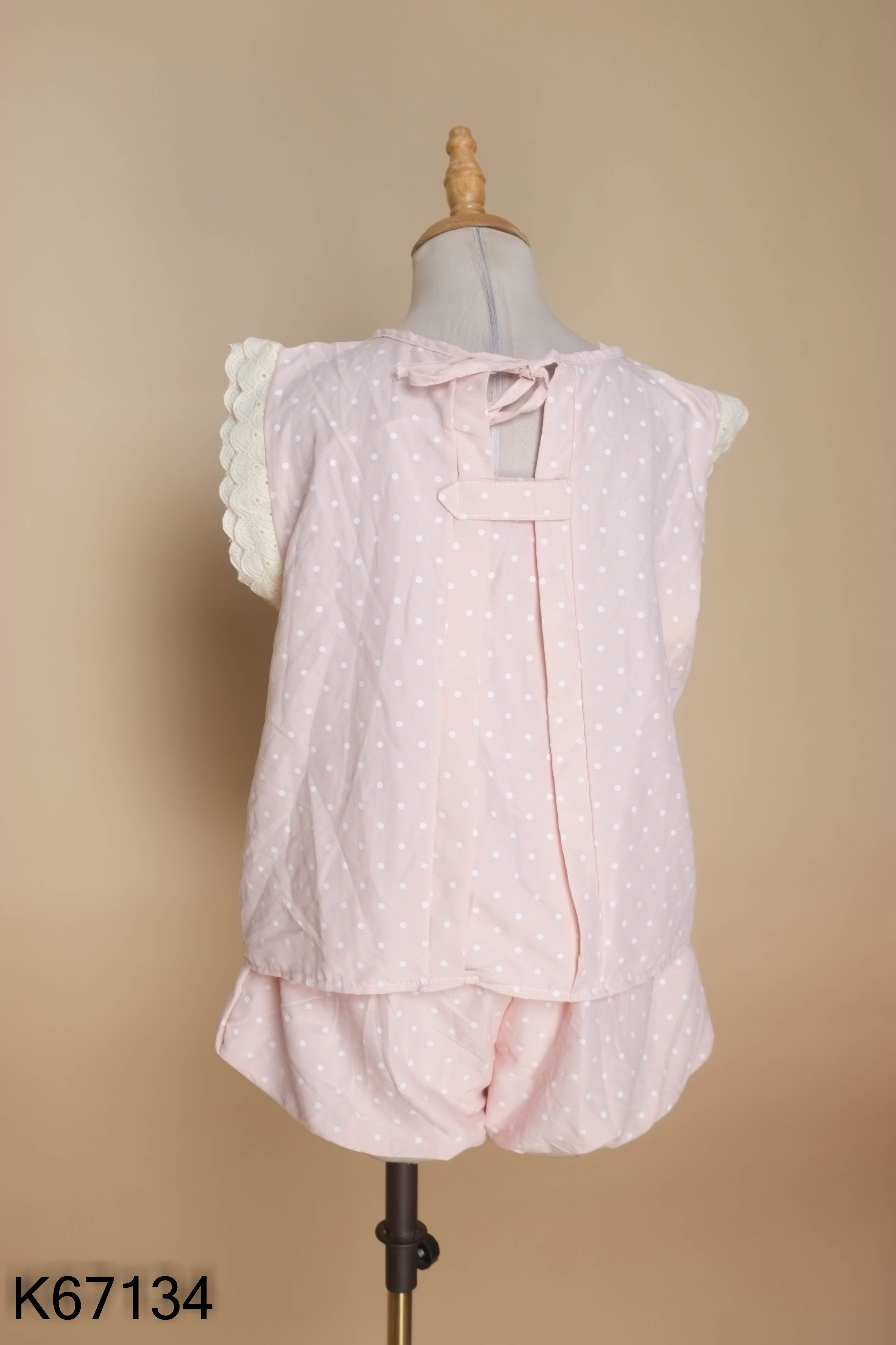 SET áo ngủ hồng chấm bi+ quần