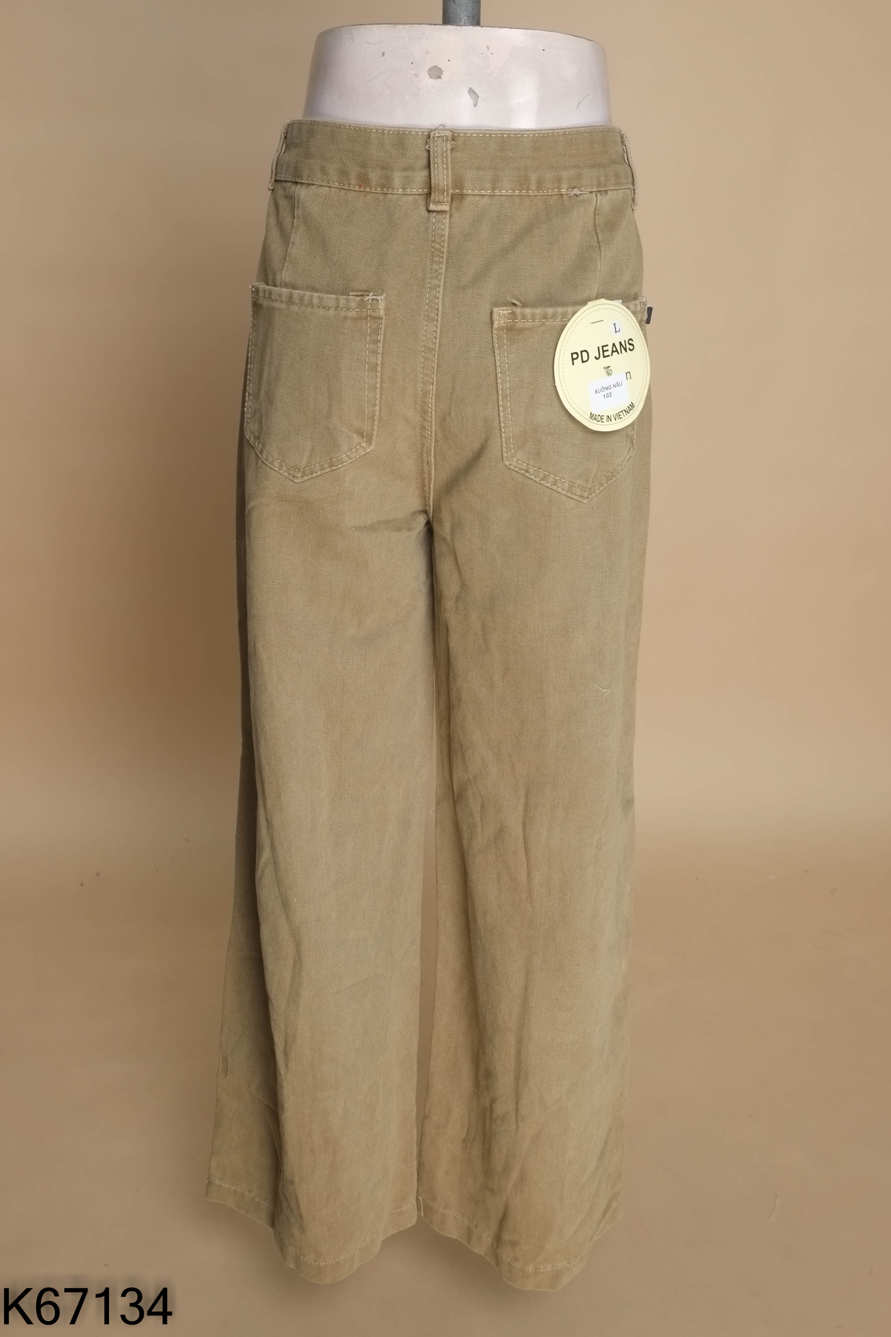 Quần jeans nâu suông