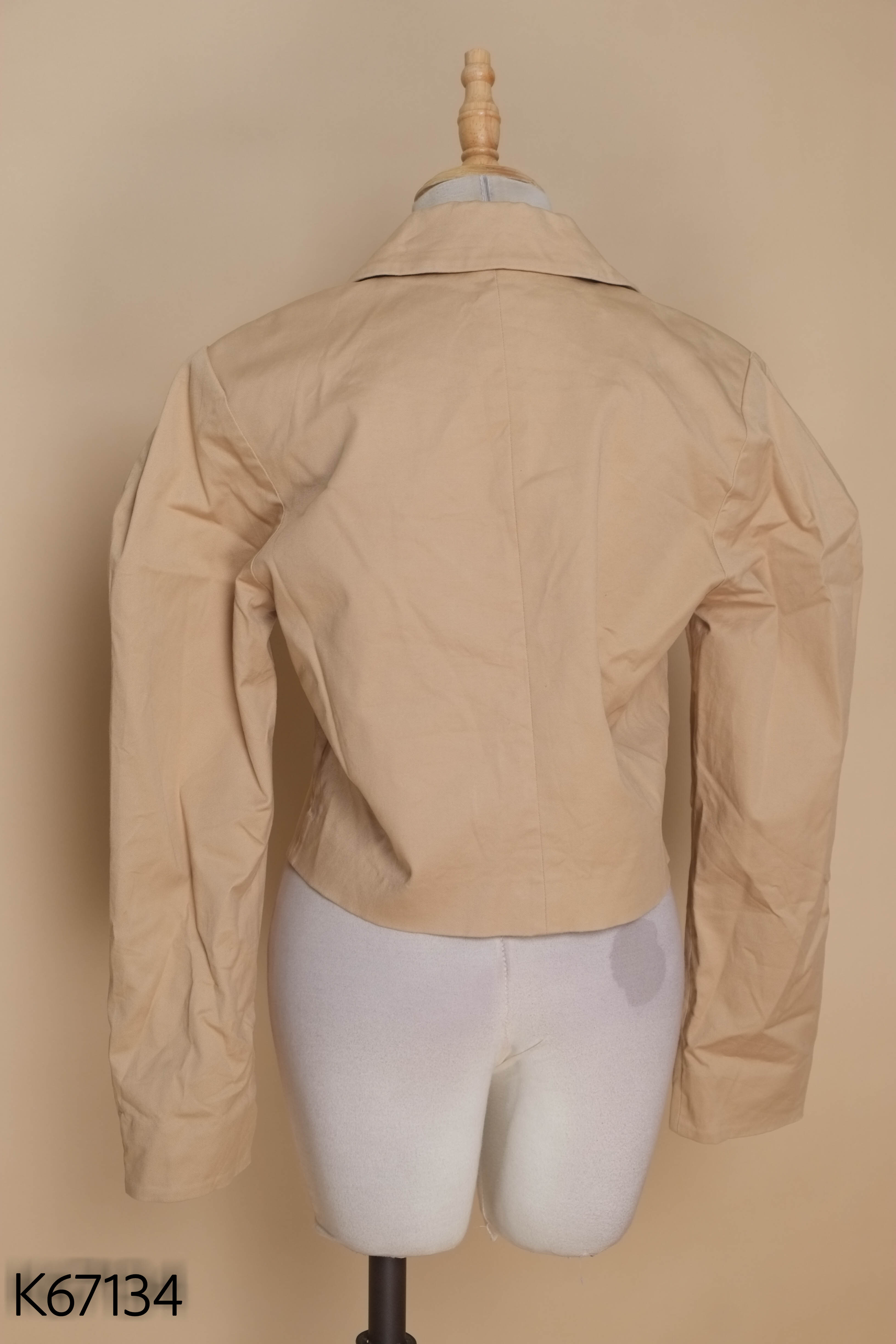 Áo khoác vest nâu dáng lửng