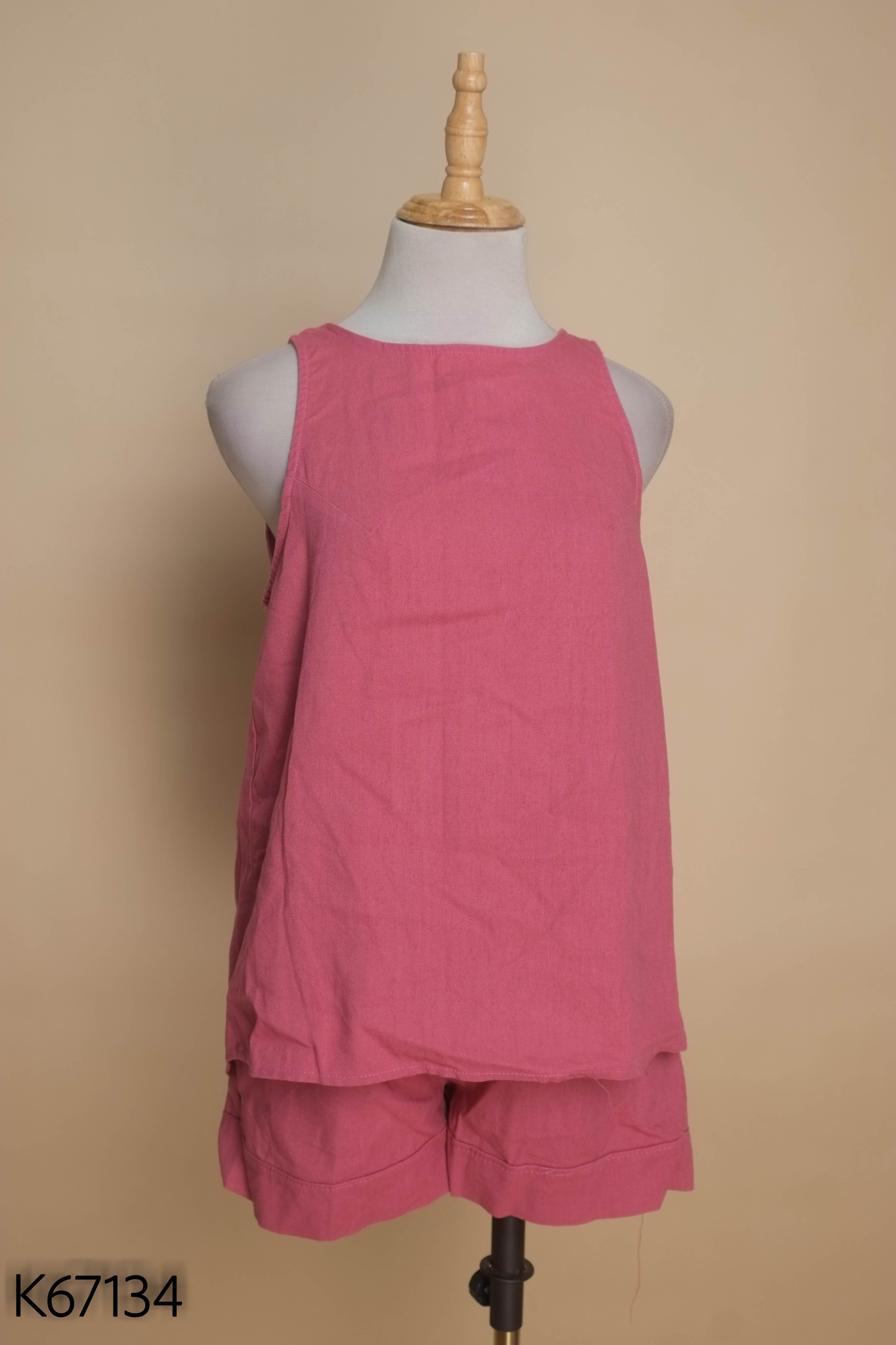 Set áo sát nách + quần short tím trơn