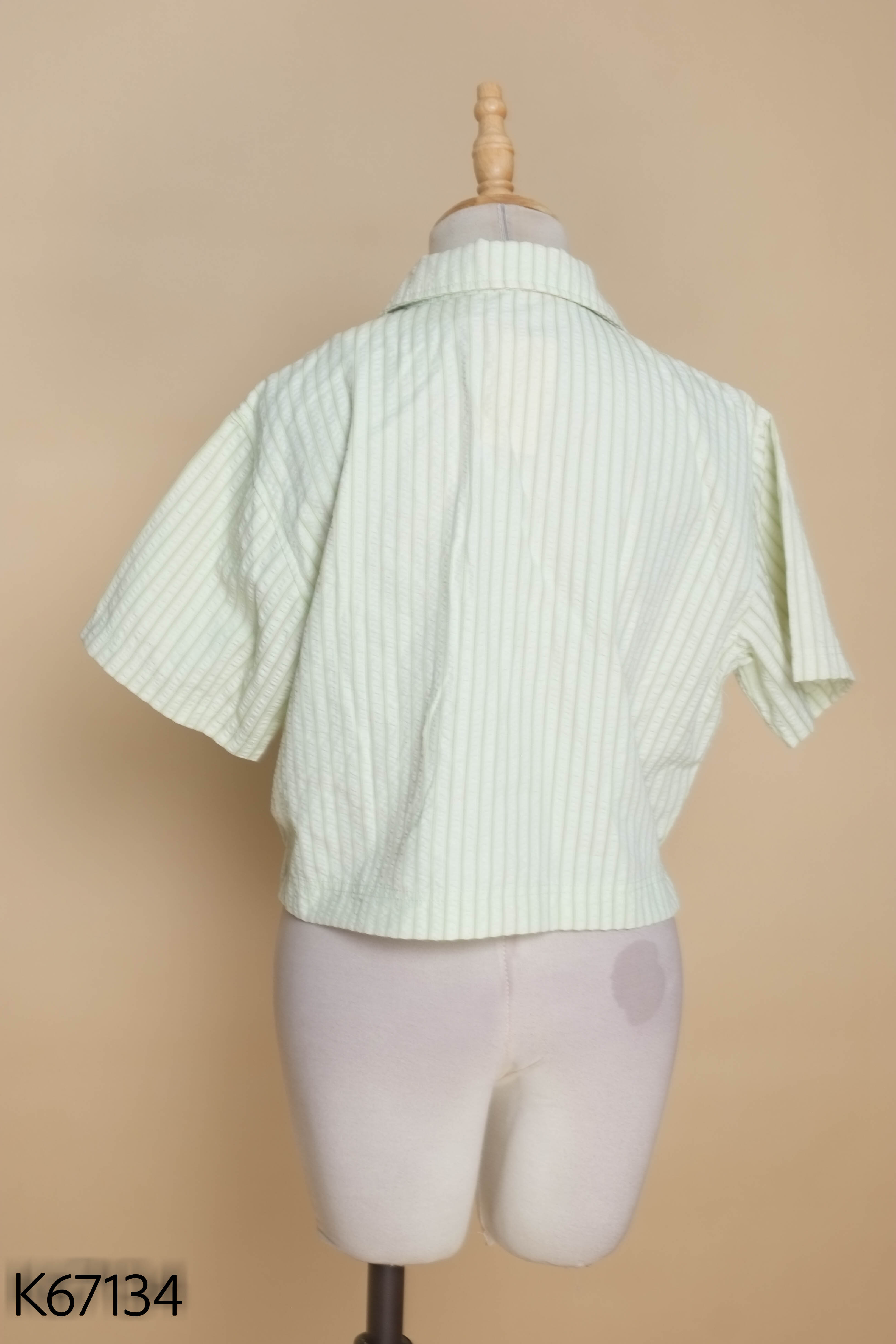 Áo xanh SONN kẻ sọc cộc tay