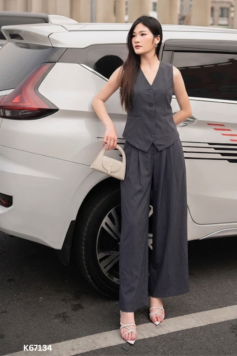 SET Áo ghi gile EVII + Quần dài ghi