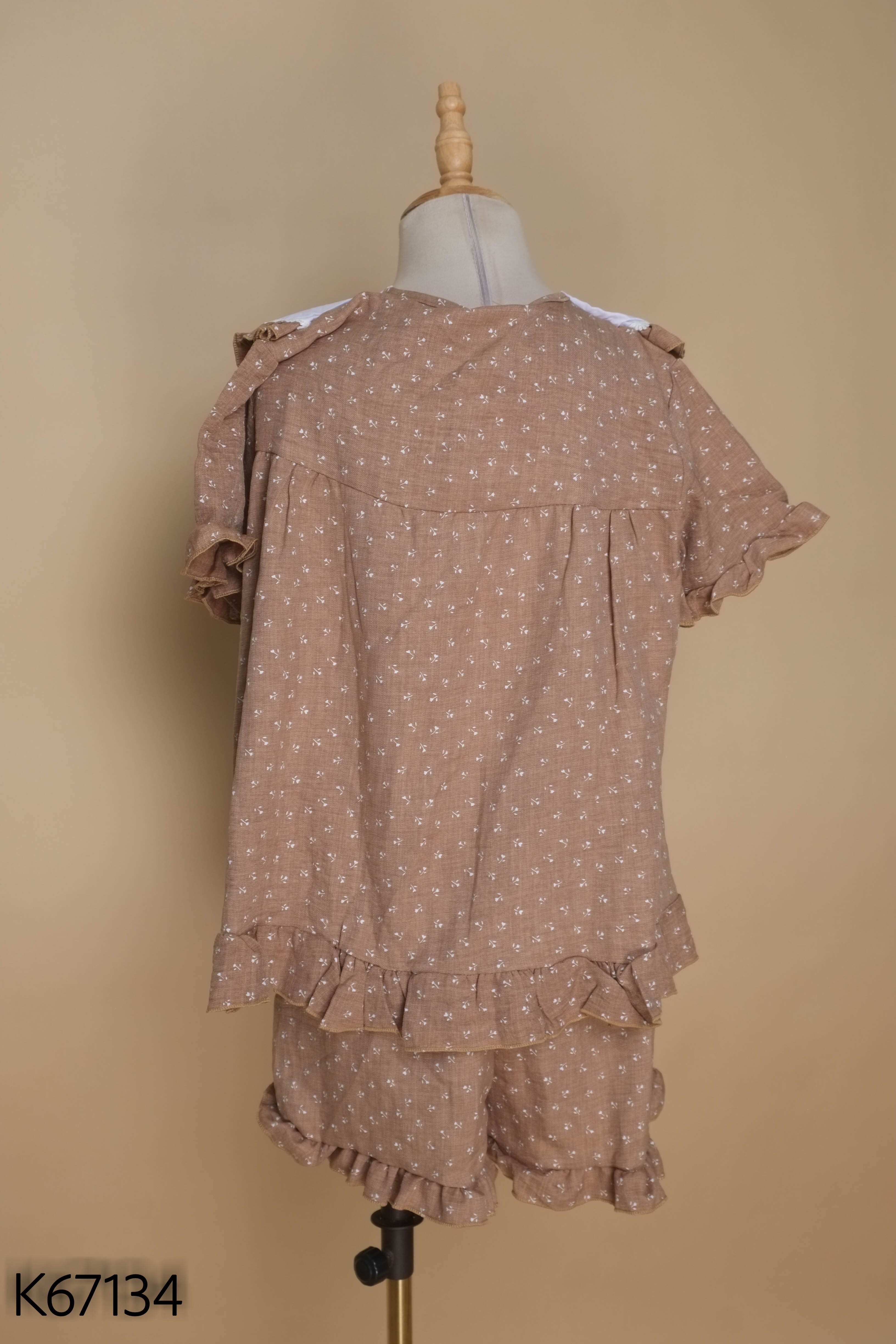 NEWTAG SET Áo nâu kitty + Quần nâu