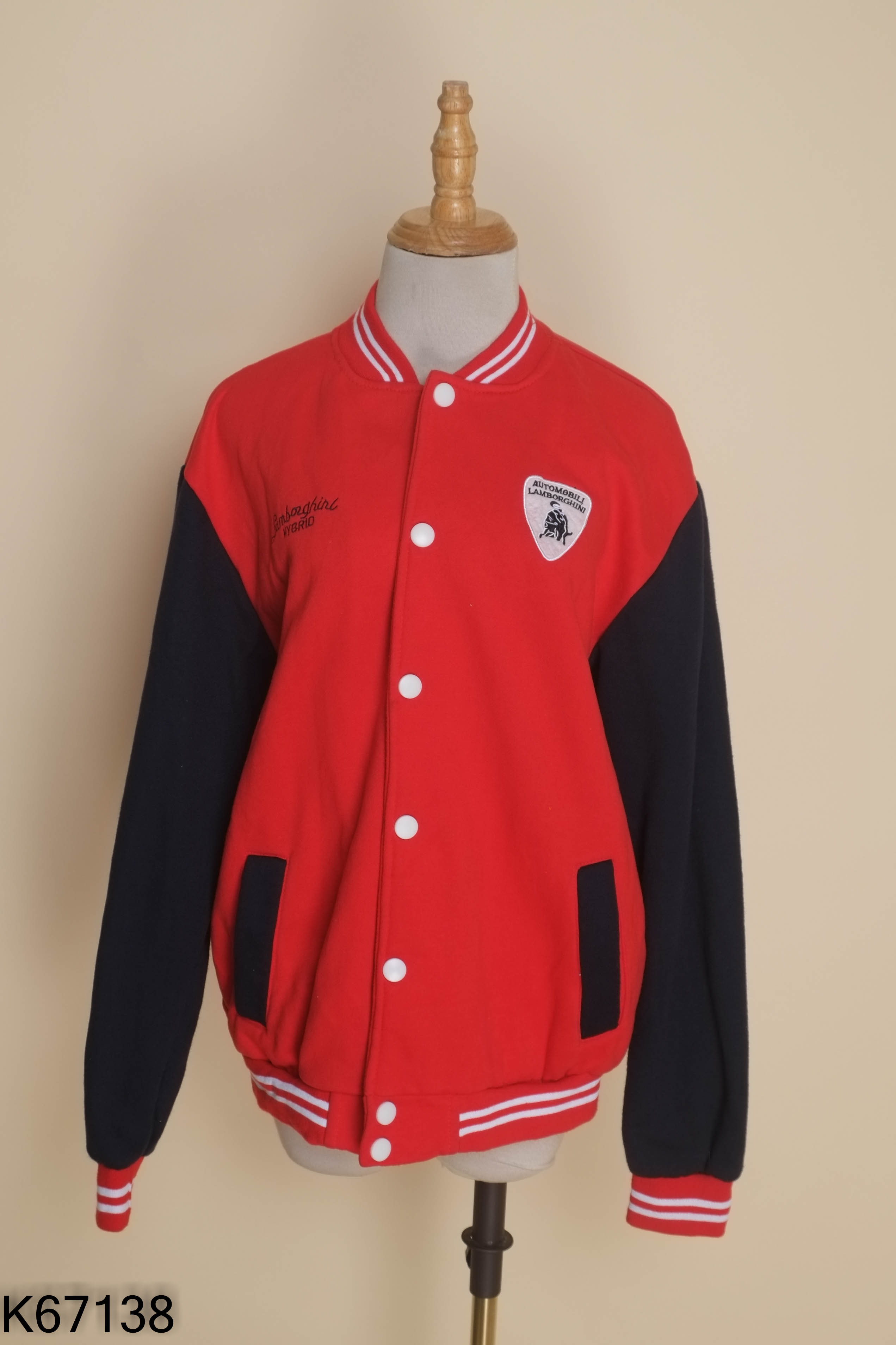 Áo bomber đỏ tay đen