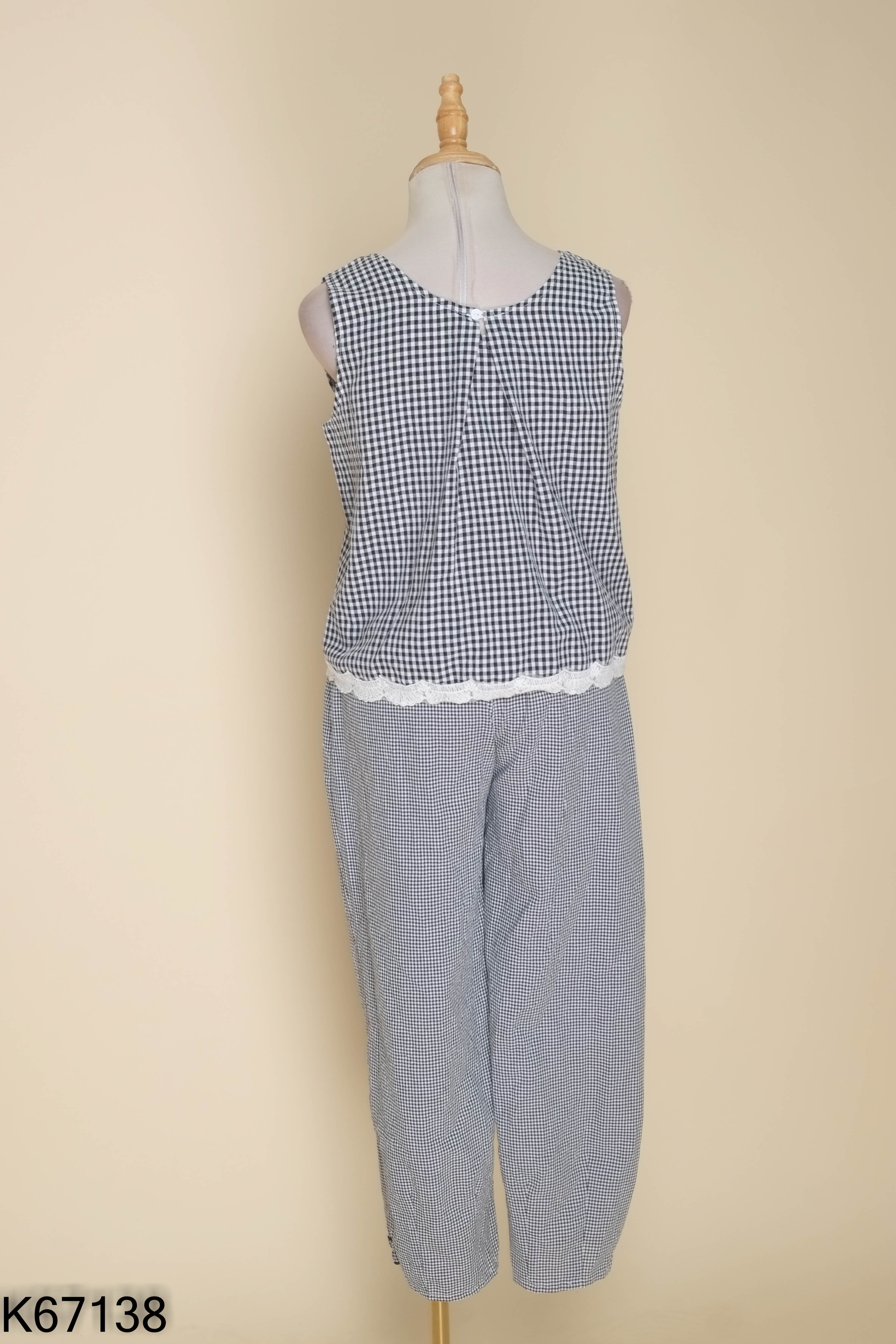 SET Áo sát nách + quần dài kẻ caro