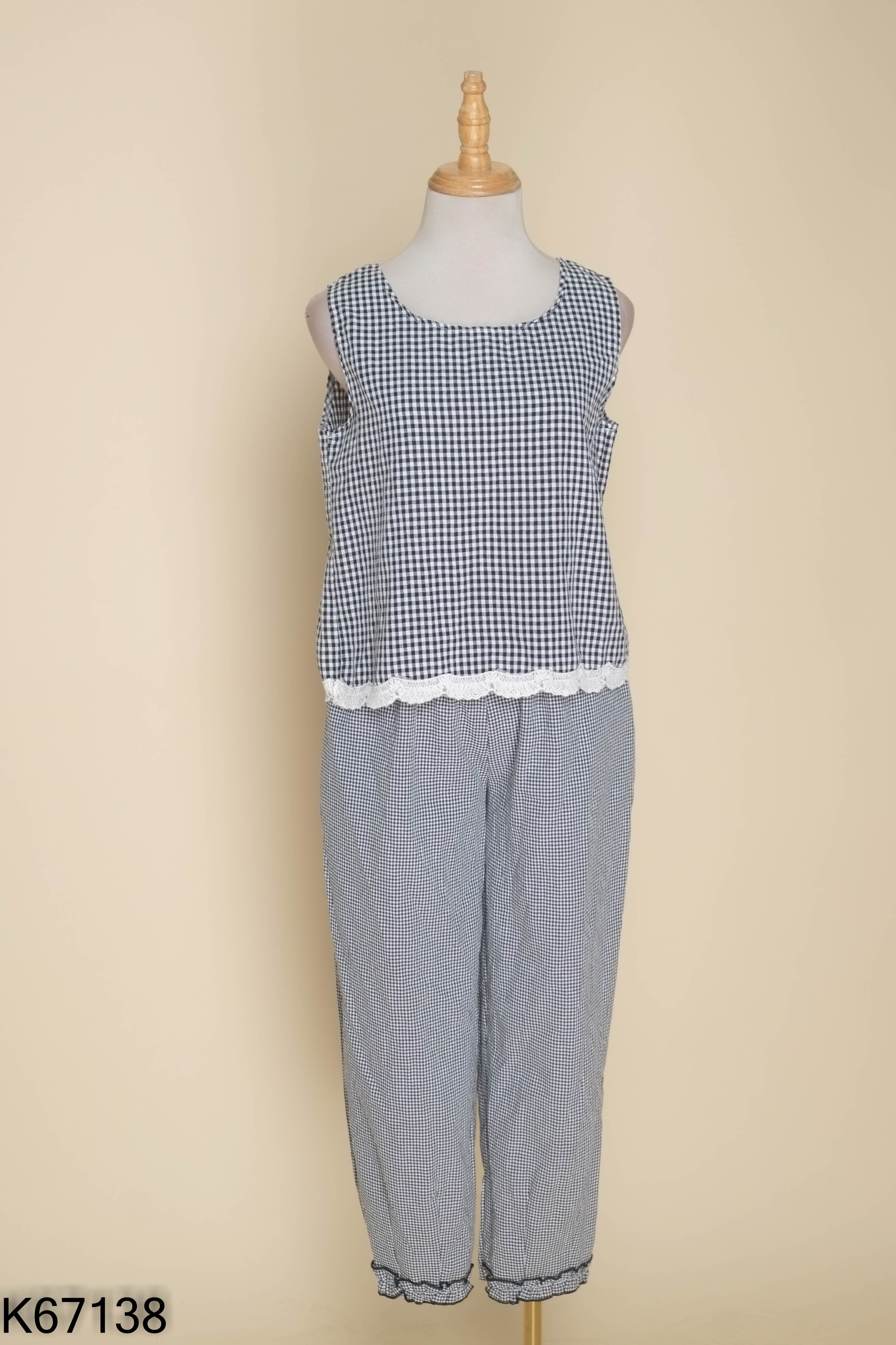 SET Áo sát nách + quần dài kẻ caro