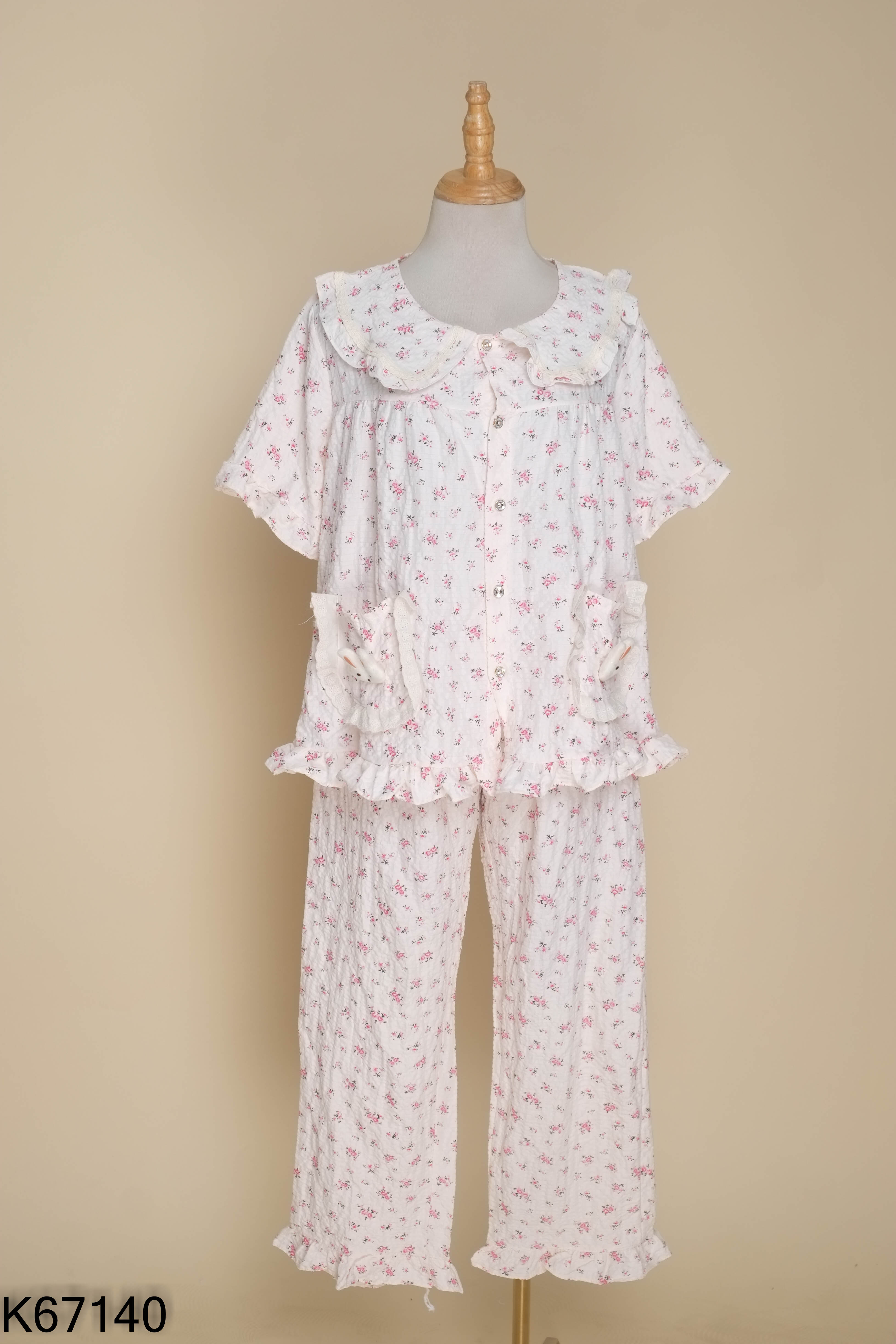 SET Áo hồng hoa nhí + quần dài thỏ