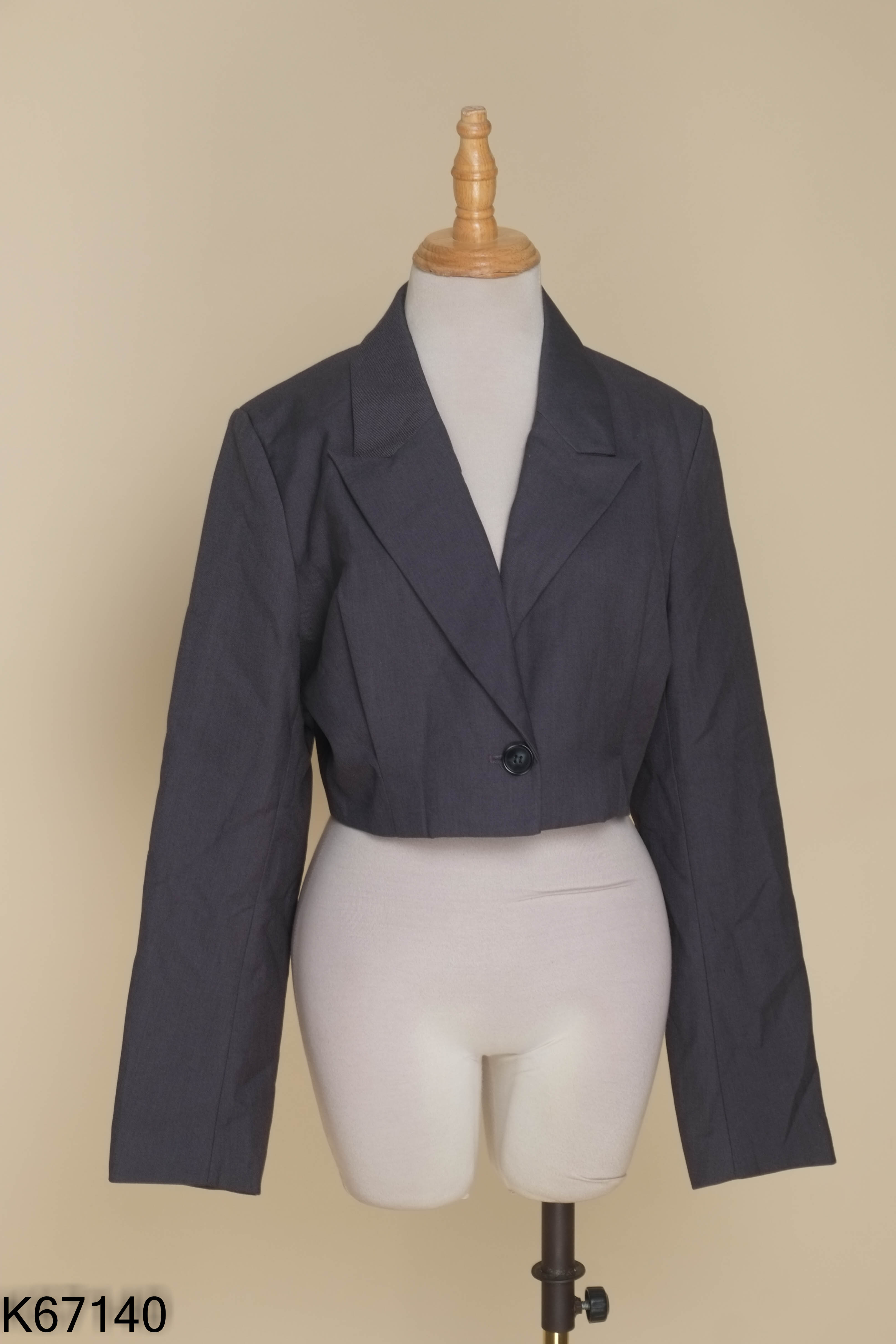 Blazer xám croptop trơn