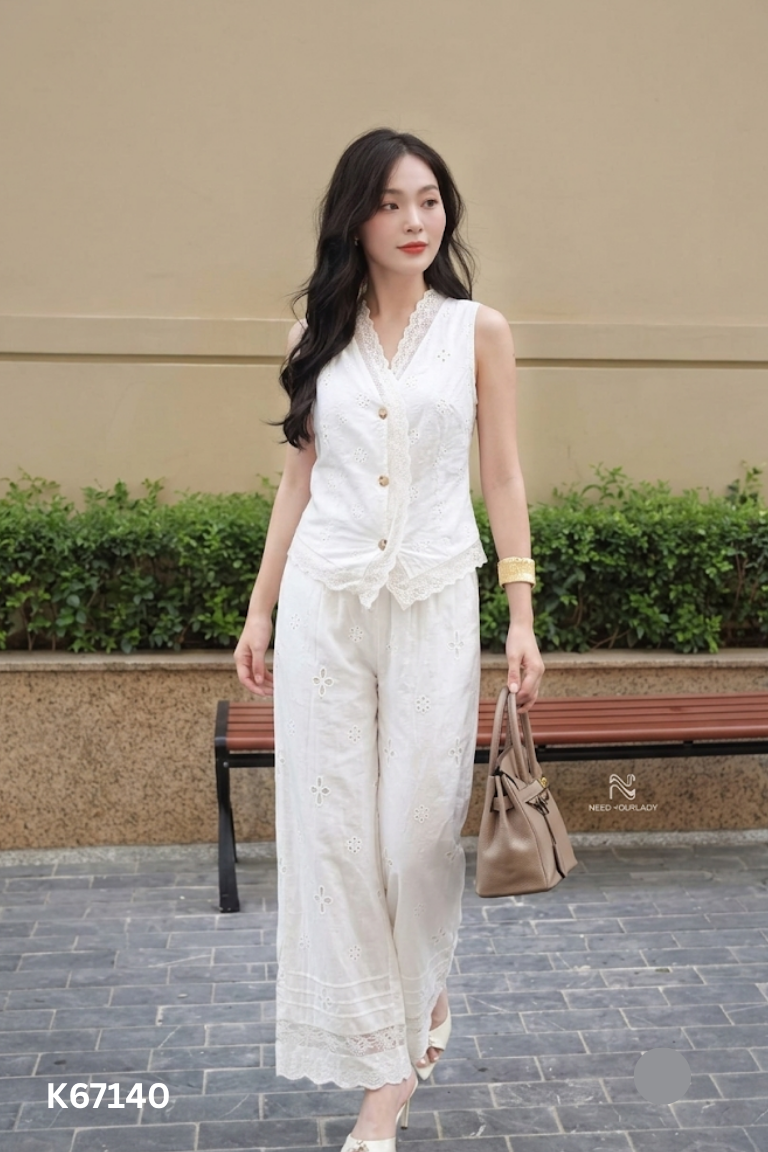 SET Áo sát nách be + quần dài