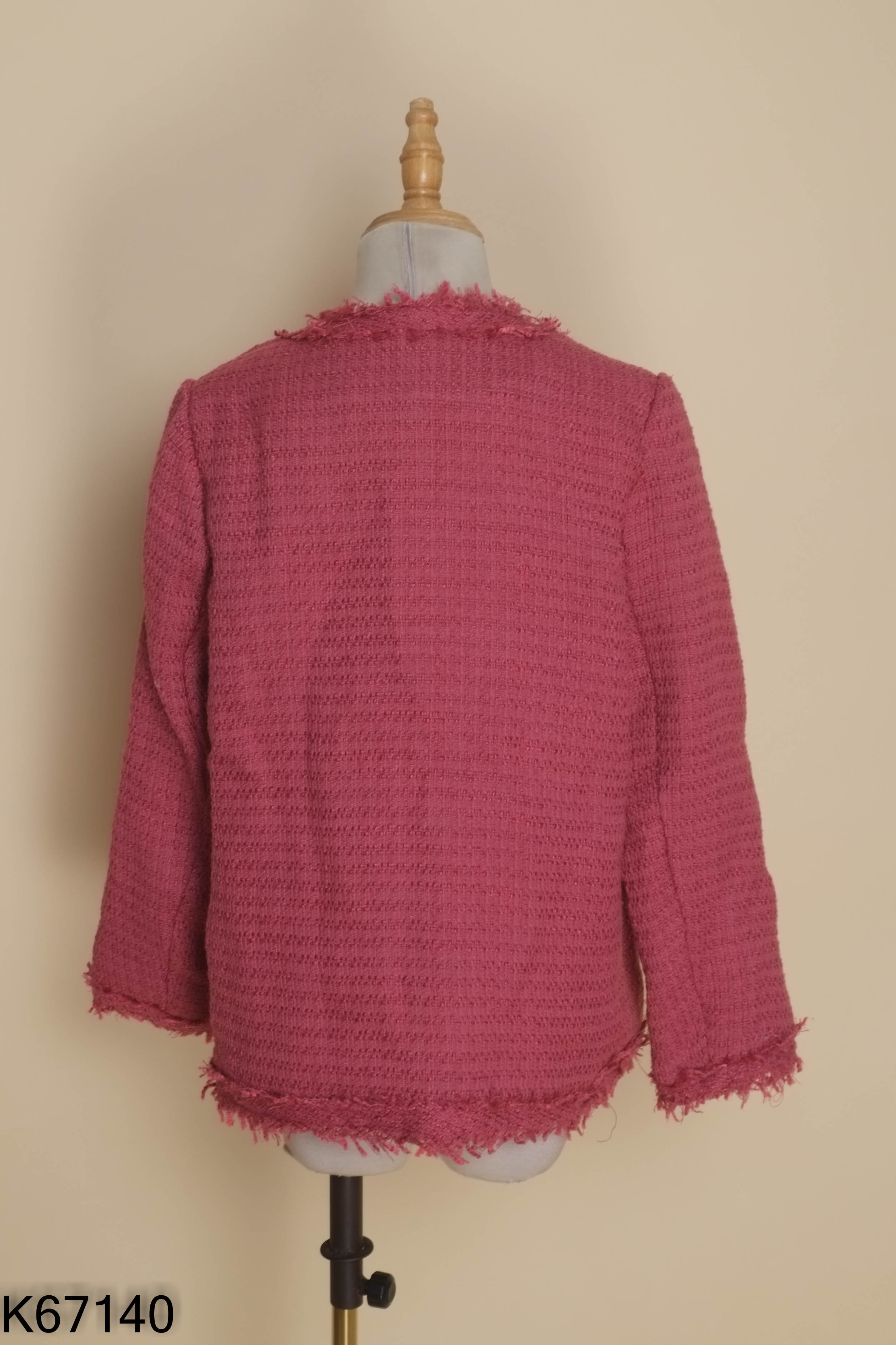 Áo dạ tweed hồng HANSIYISHE