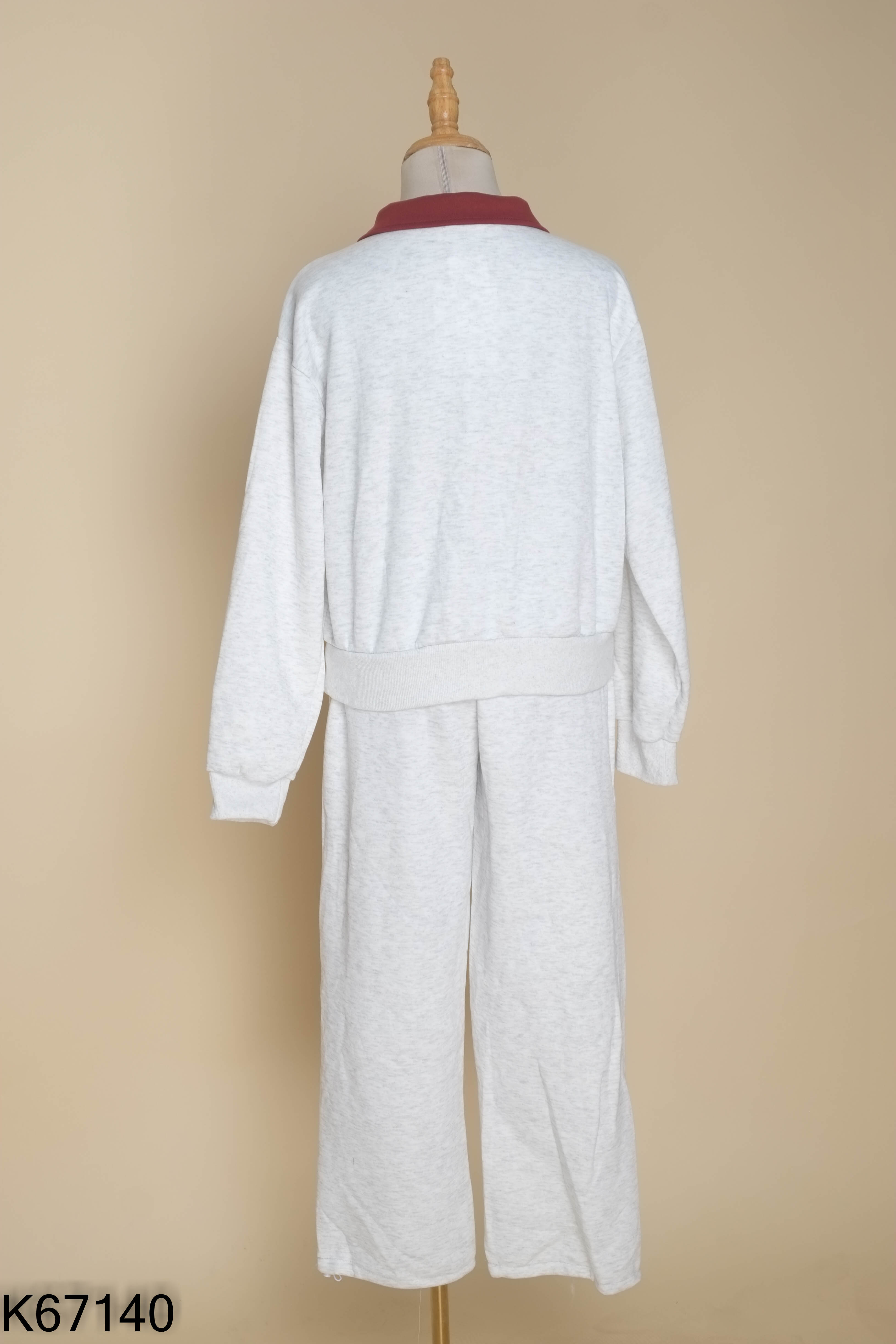 NEWTAG Set áo hoodie+ quần dài xám trắng