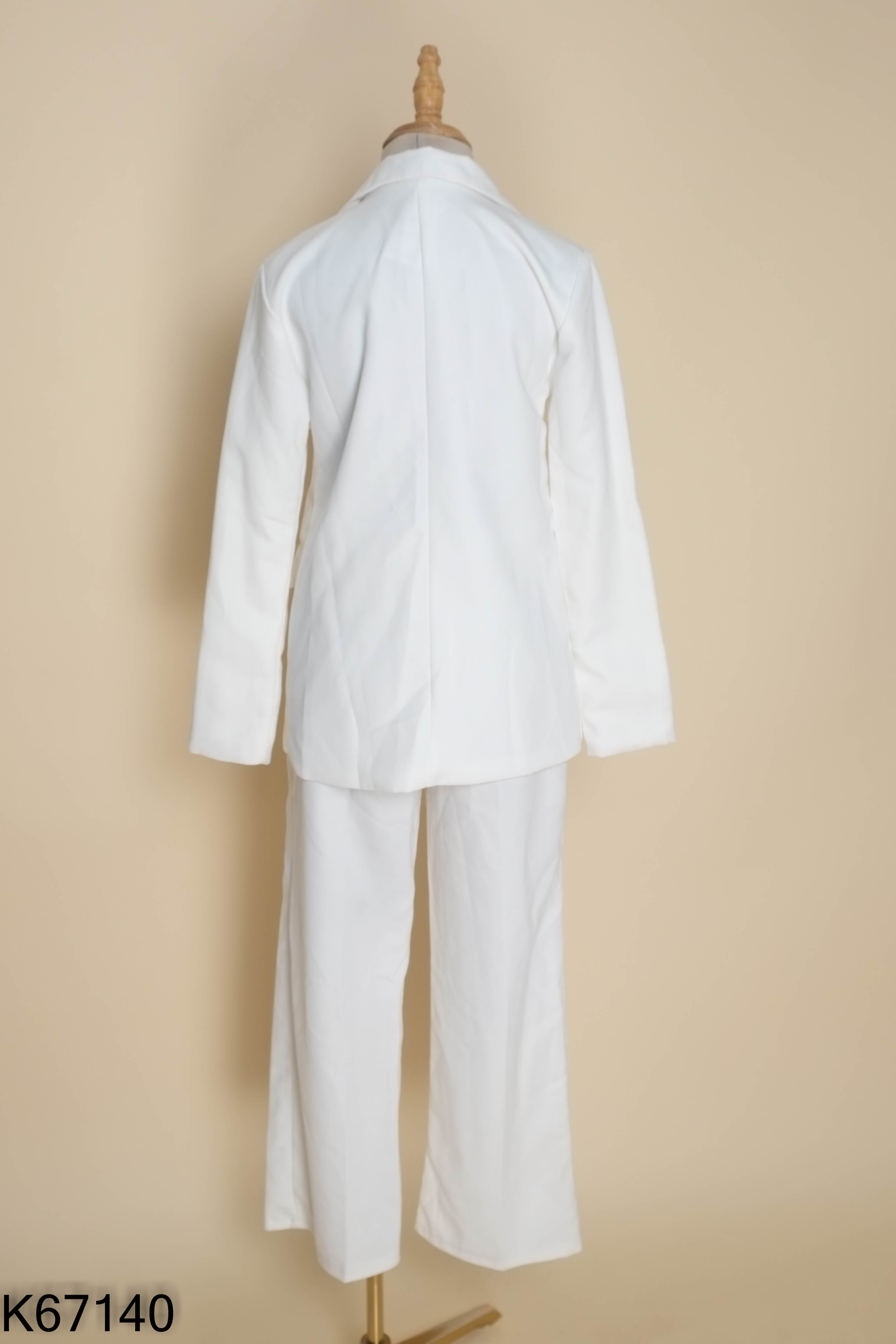 Set áo blazer+ quần dài trắng trơn
