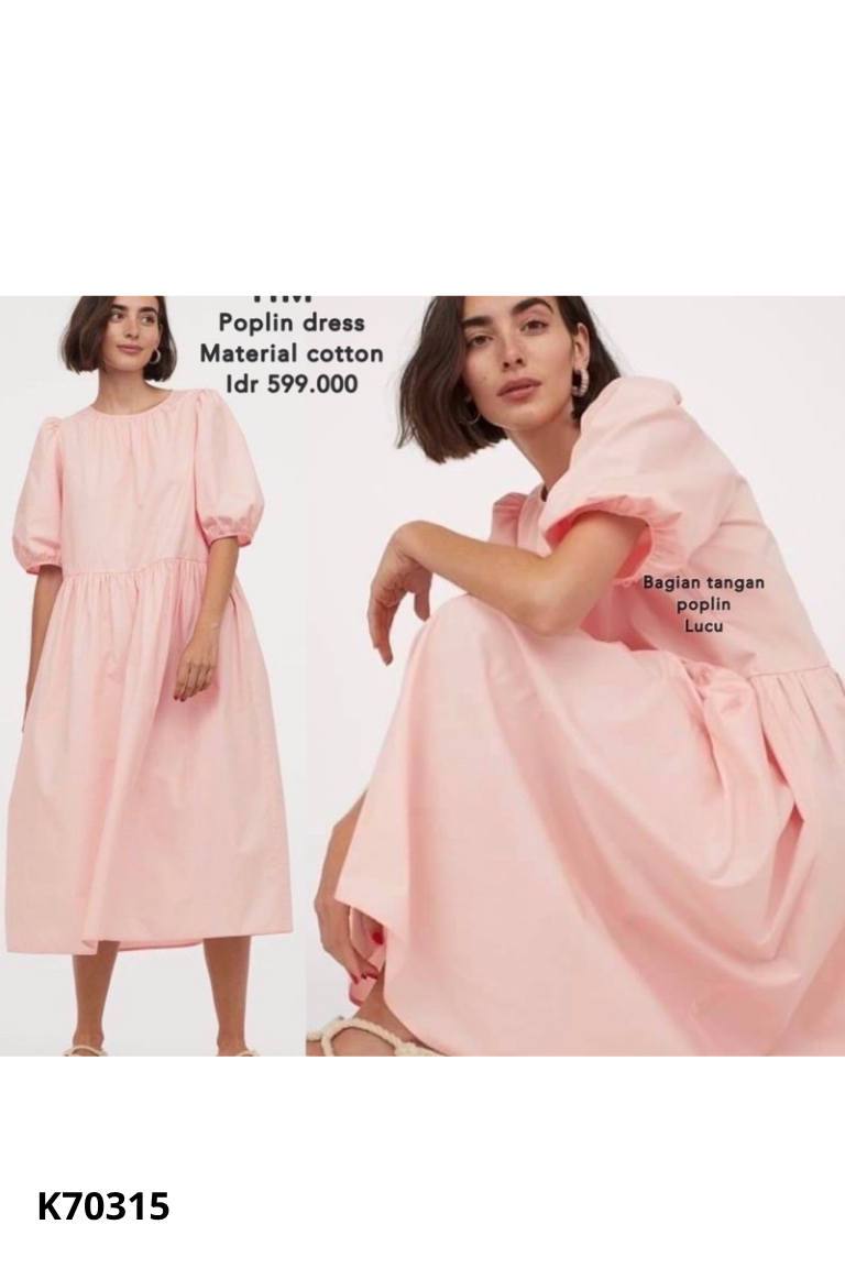 Váy hồng H&M trơn suông