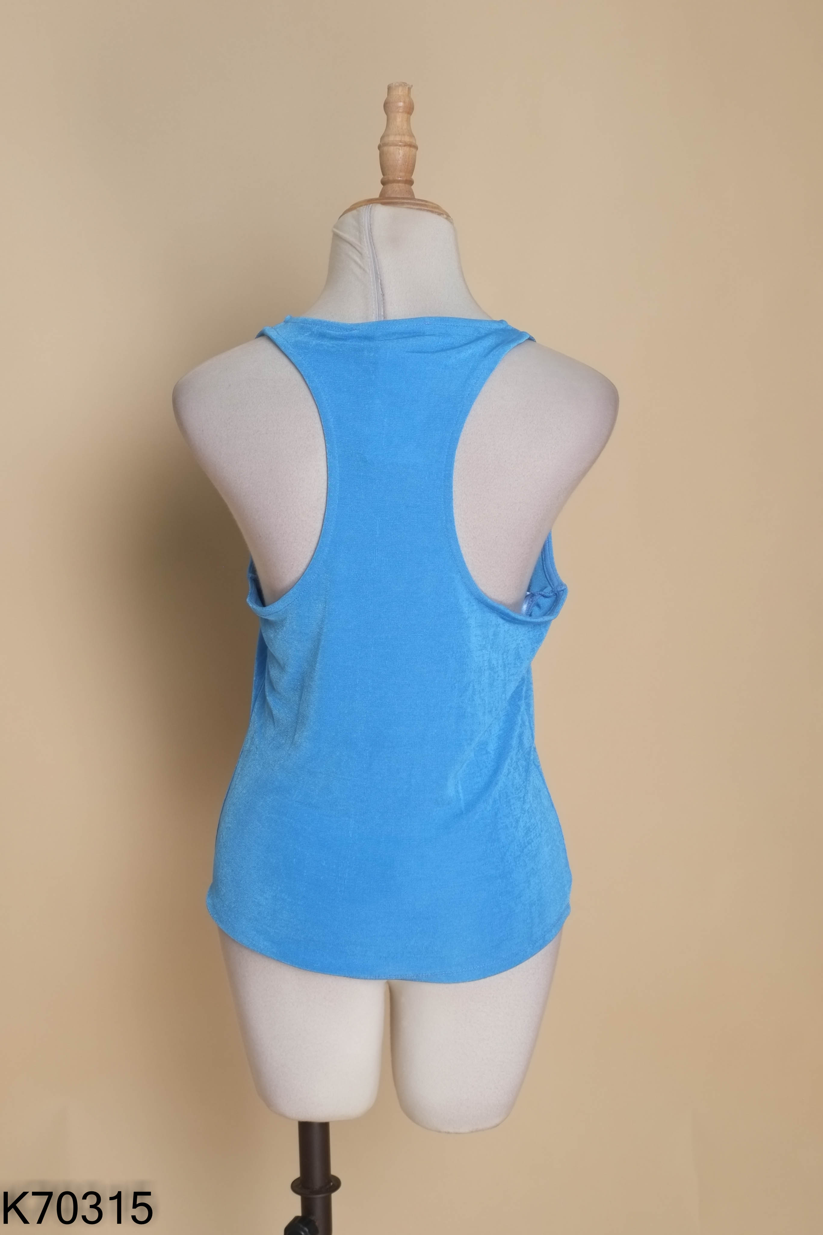 Áo ba lỗ xanh MNG trơn ánh