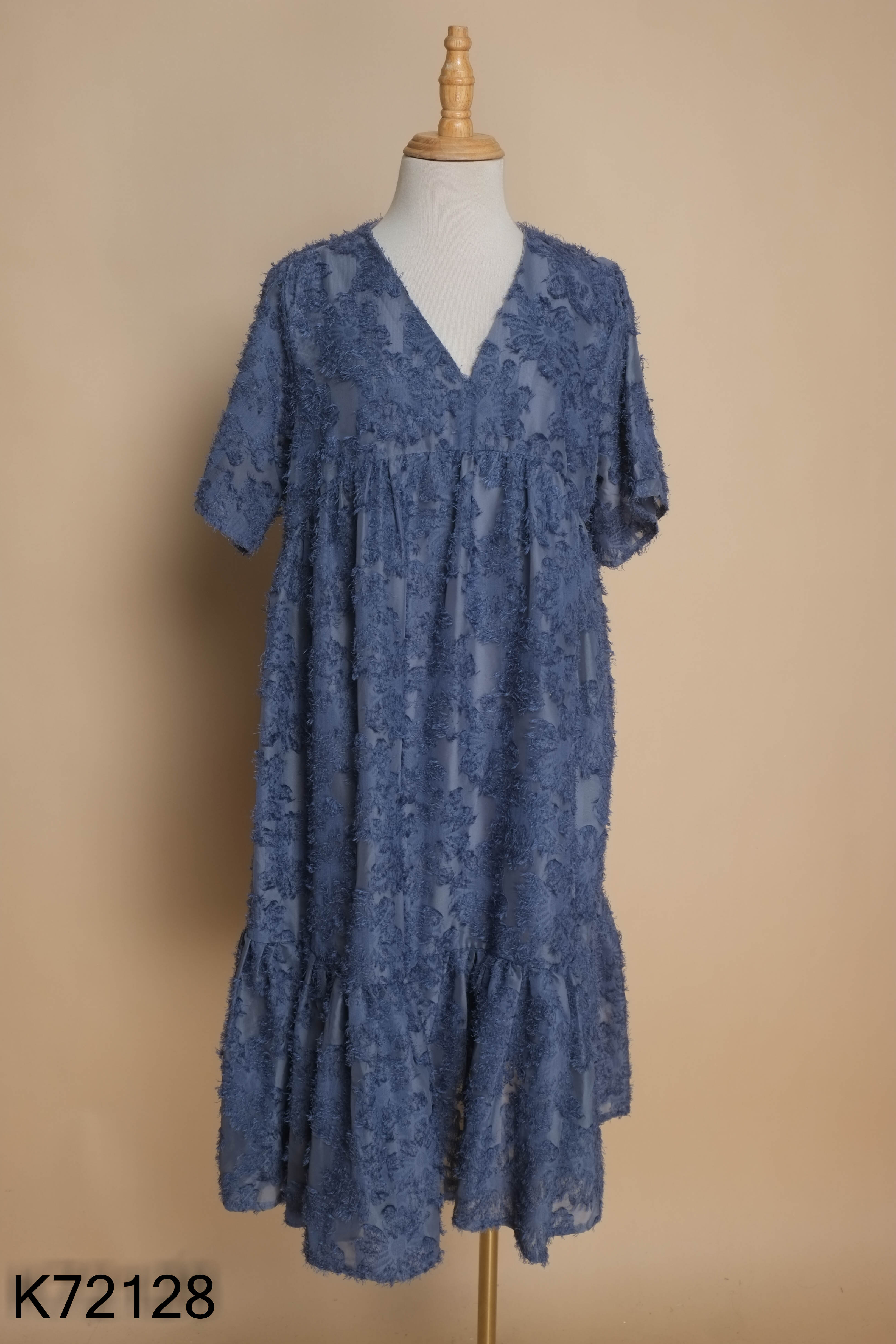 Váy babydoll xanh đính lông