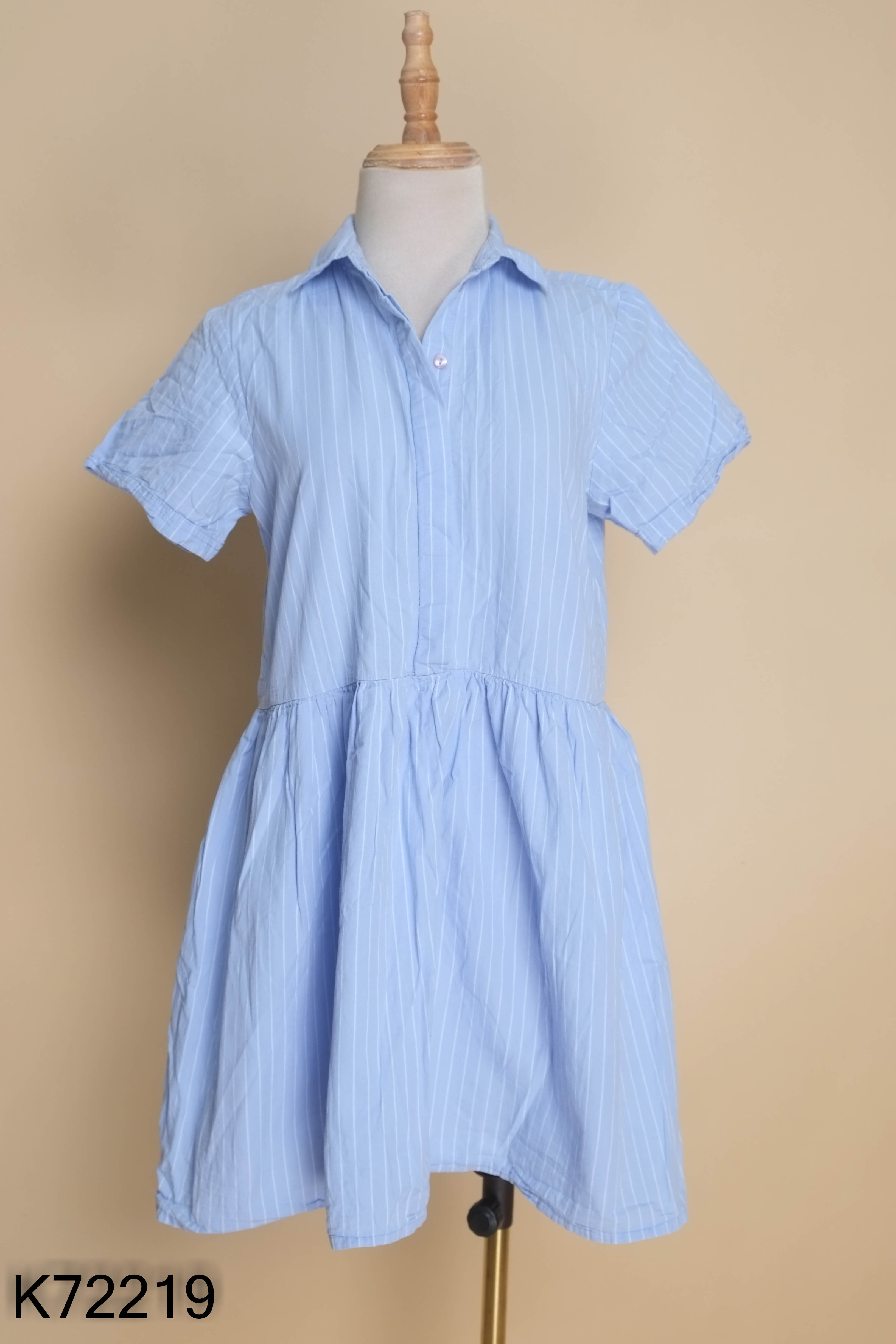 K7221910849-Váy COTTON ON xanh kẻ trắng