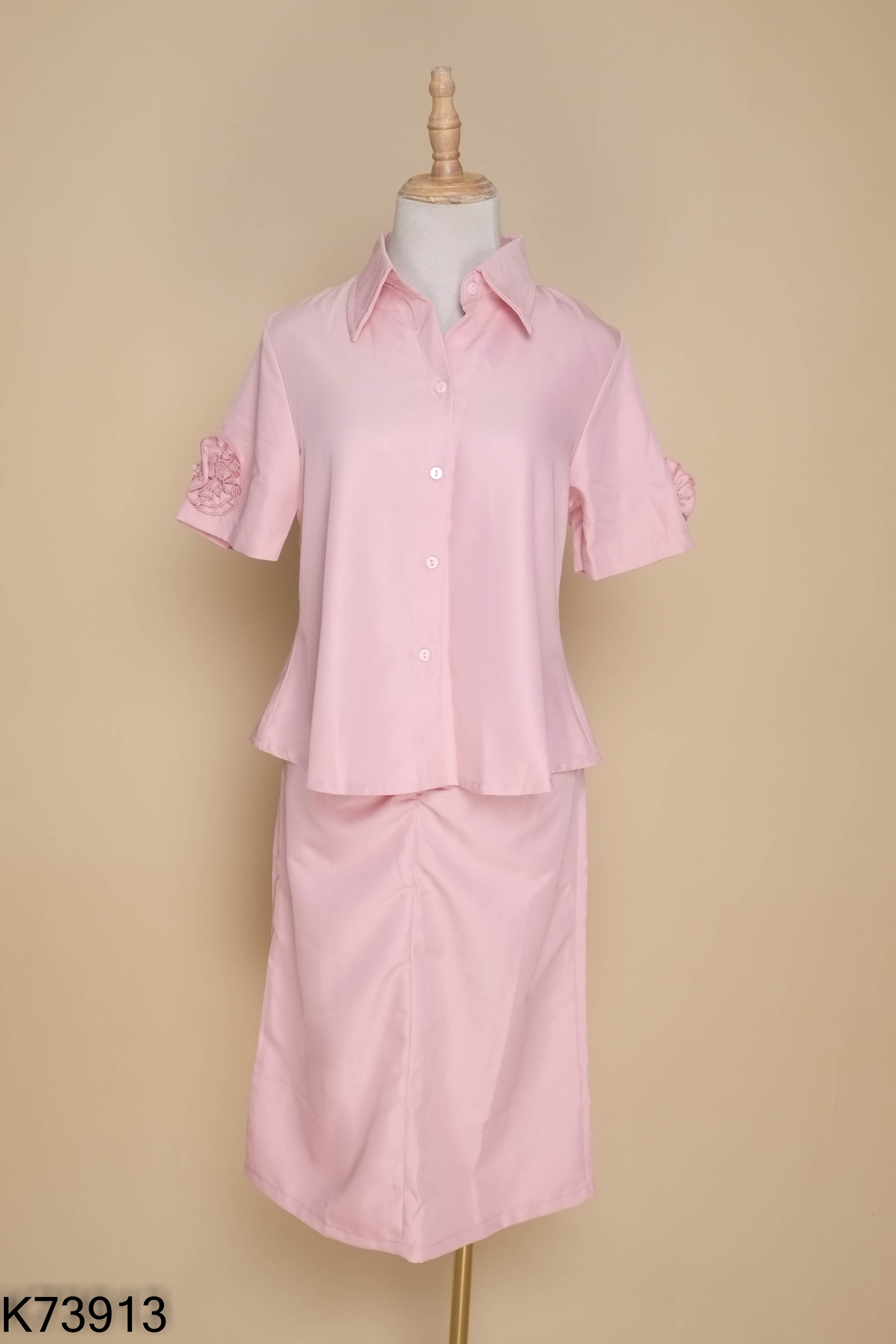 Set áo NGADO hồng + chân váy