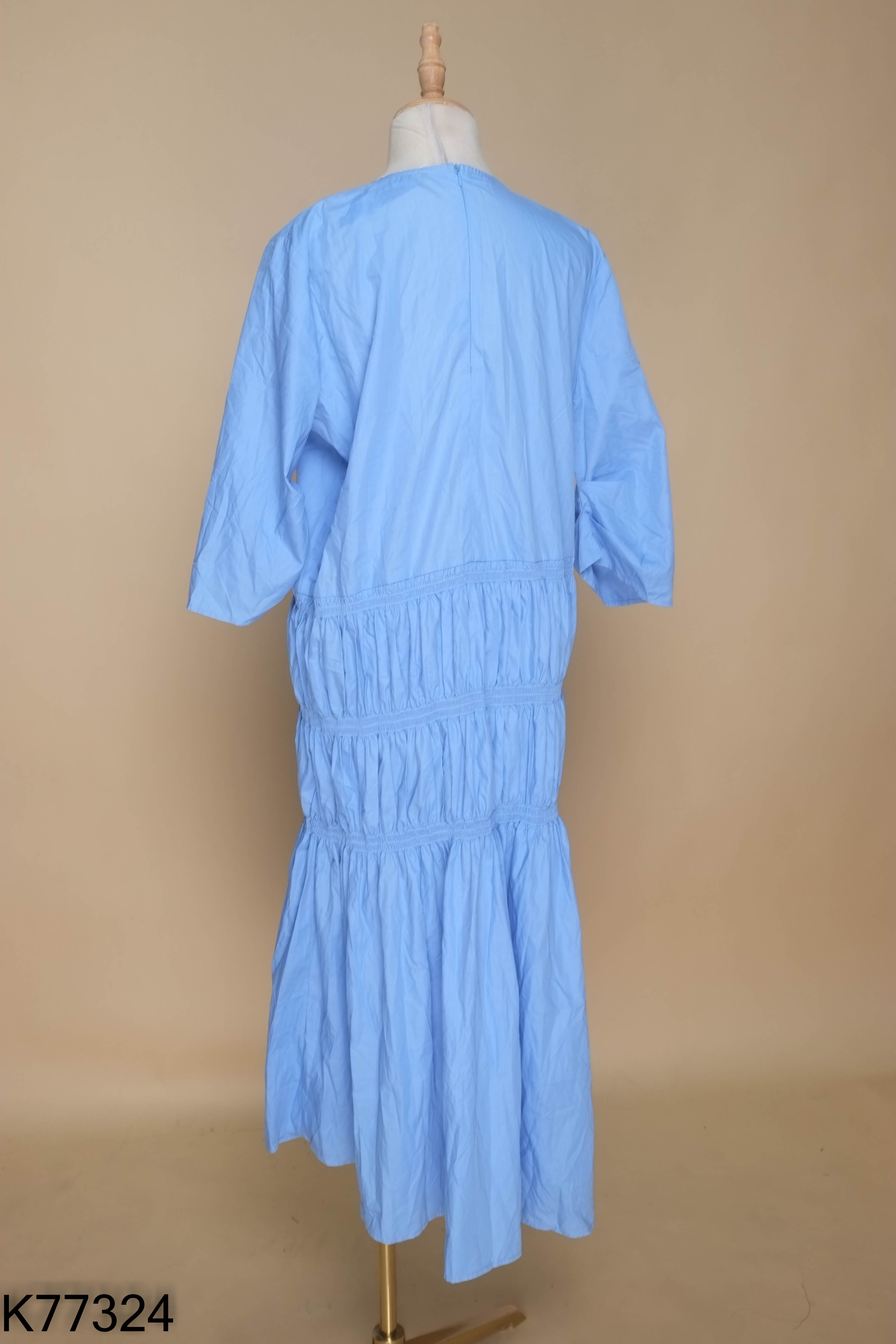 NEWTAG Váy xanh phối chun