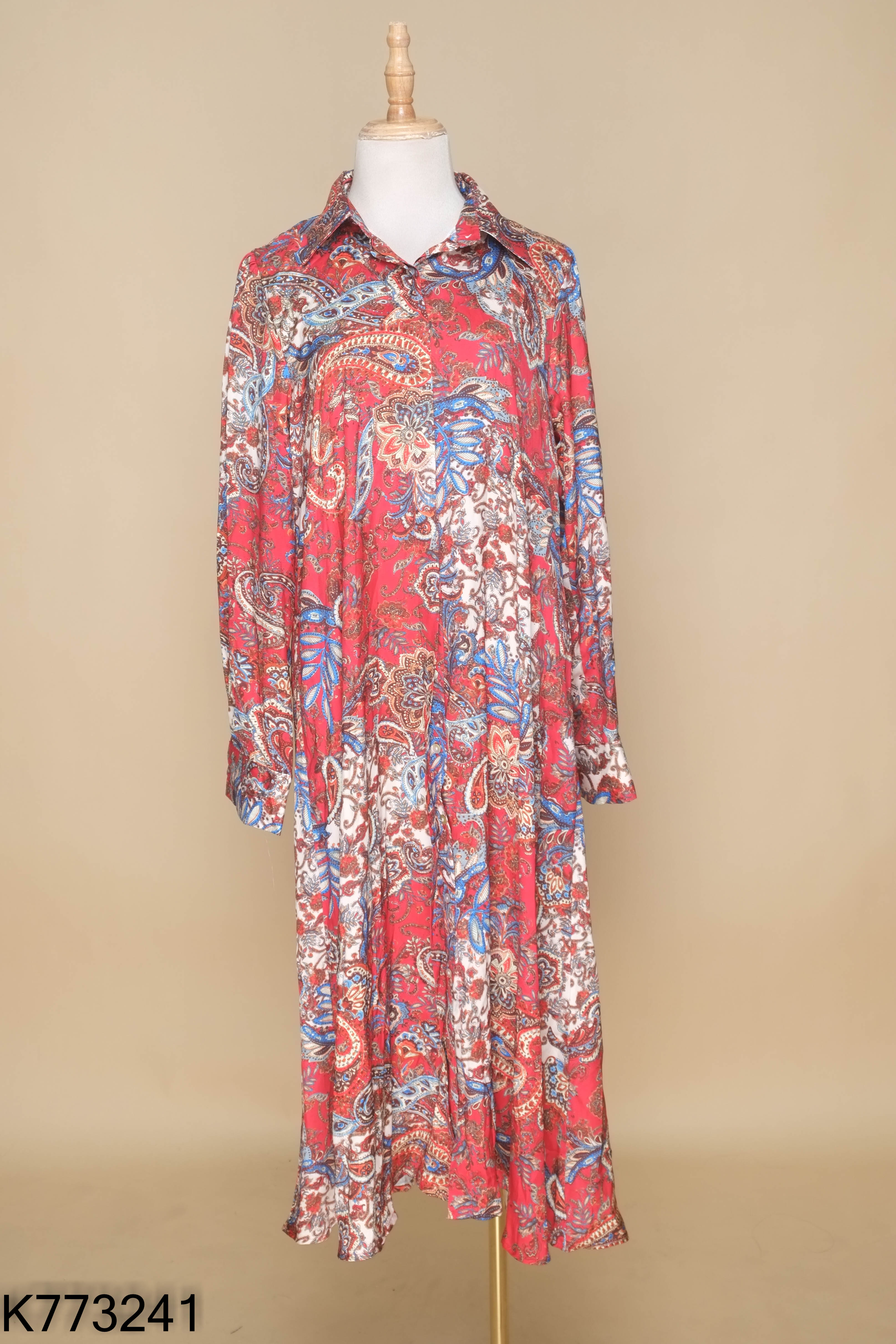 Váy ZARA (xuất) đỏ họa tiết