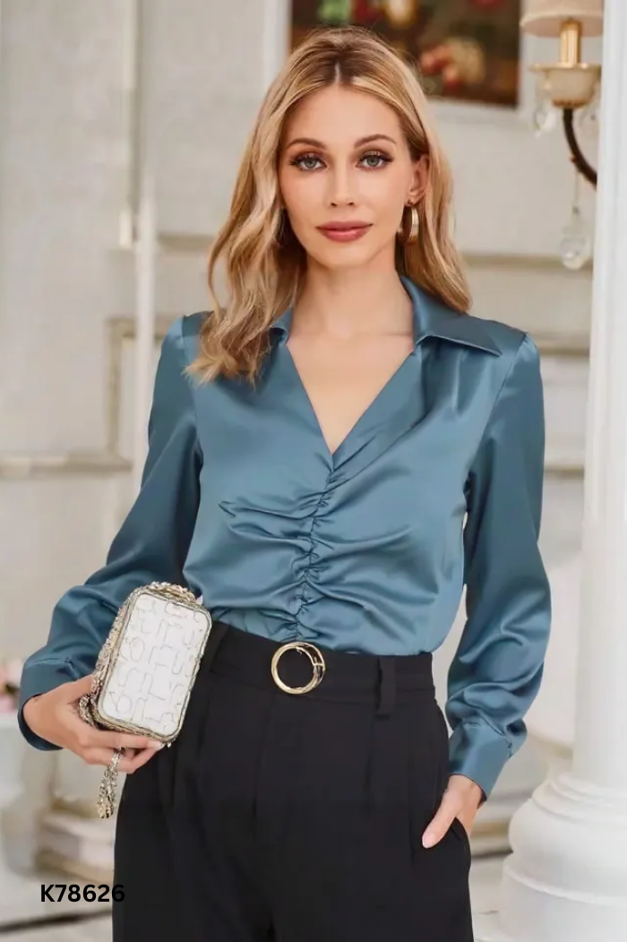 Áo kiểu SHEIN xanh trơn
