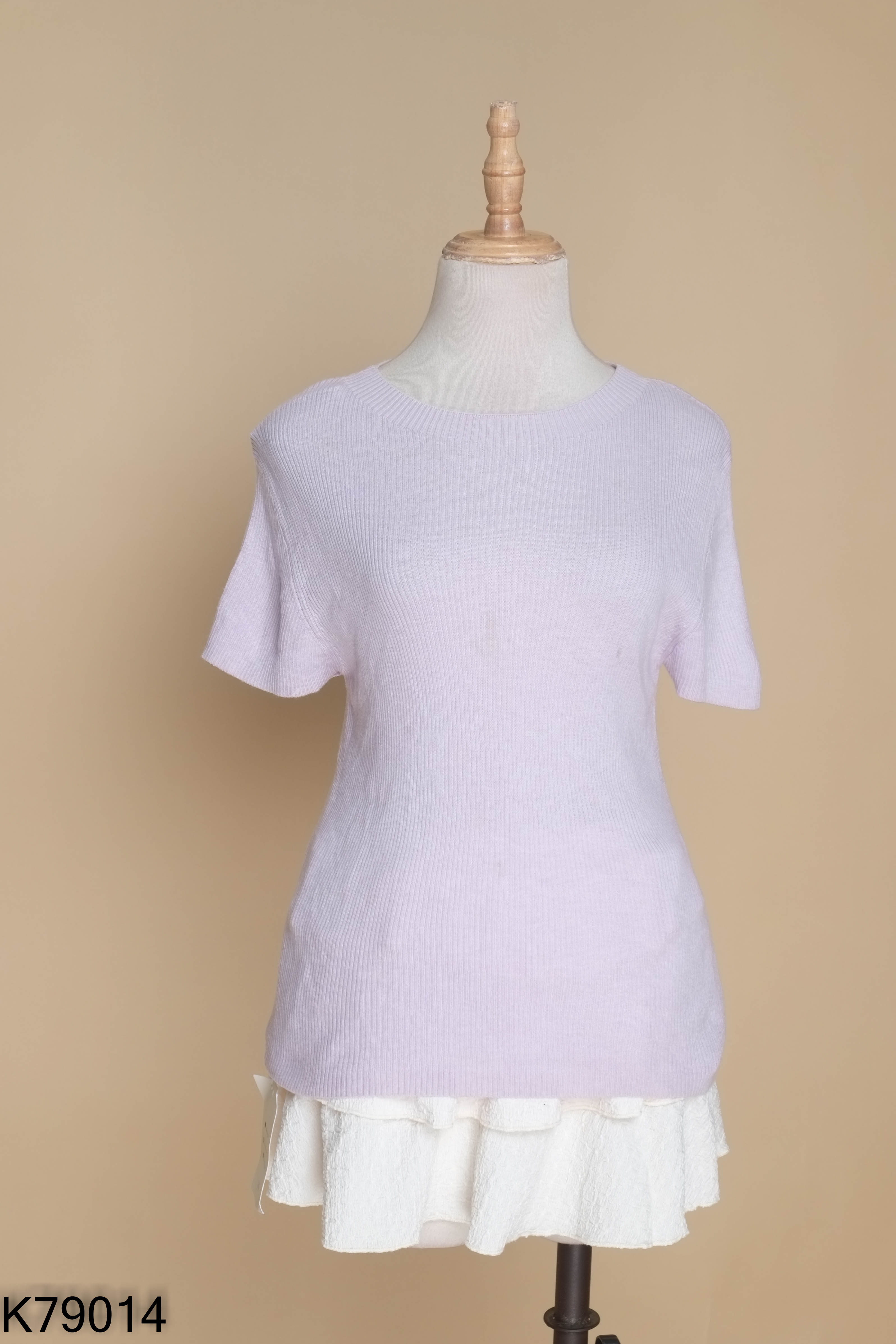 NEWTAG Set Áo 222BOUTIQUE tím + chân váy be